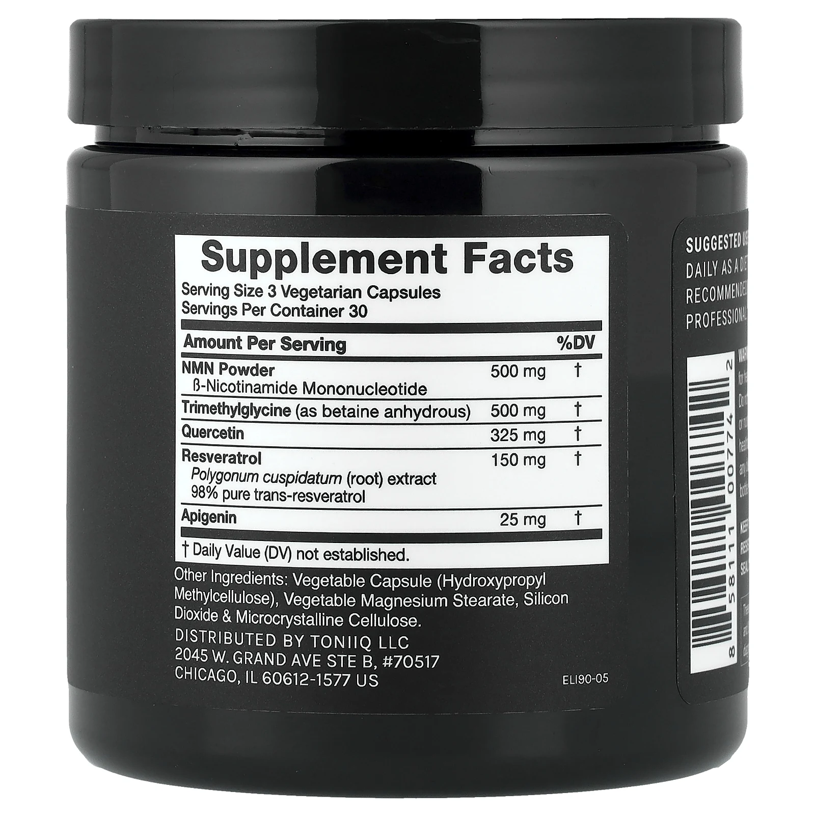 Toniiq, Elixr, NMN и ресвератрол, 90 капсул