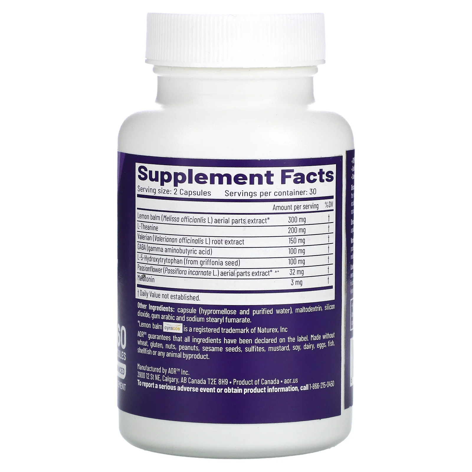 Advanced Orthomolecular Research AOR, Ortho Sleep с Cyracos, 443 мг, 60 капсул (221 мг в 1 капсуле)