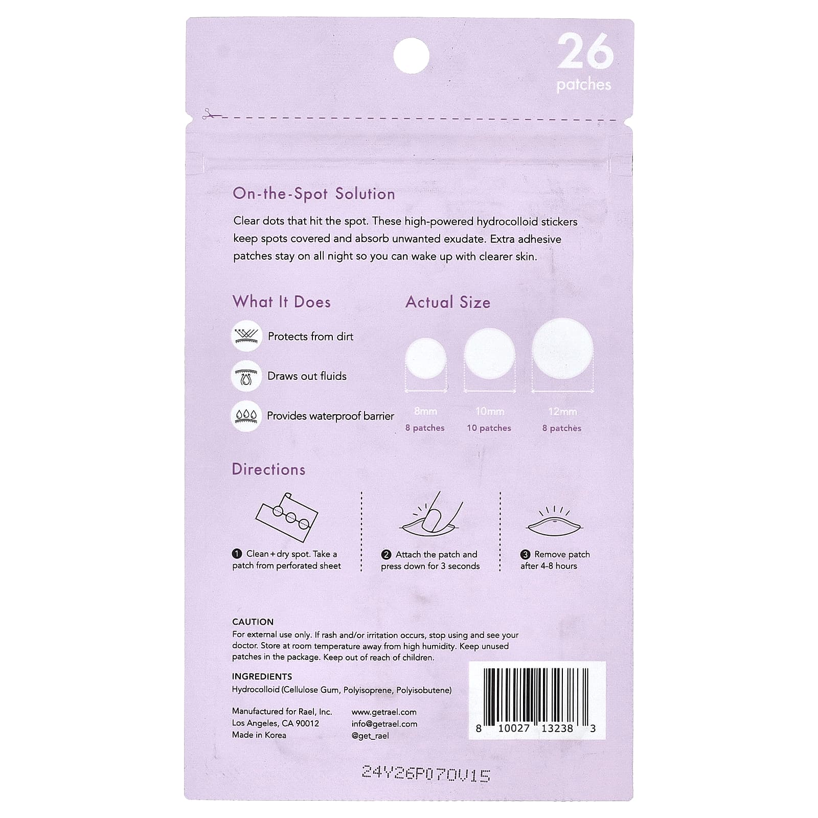 Rael, Miracle Patch, ночное покрытие, 26 патчей