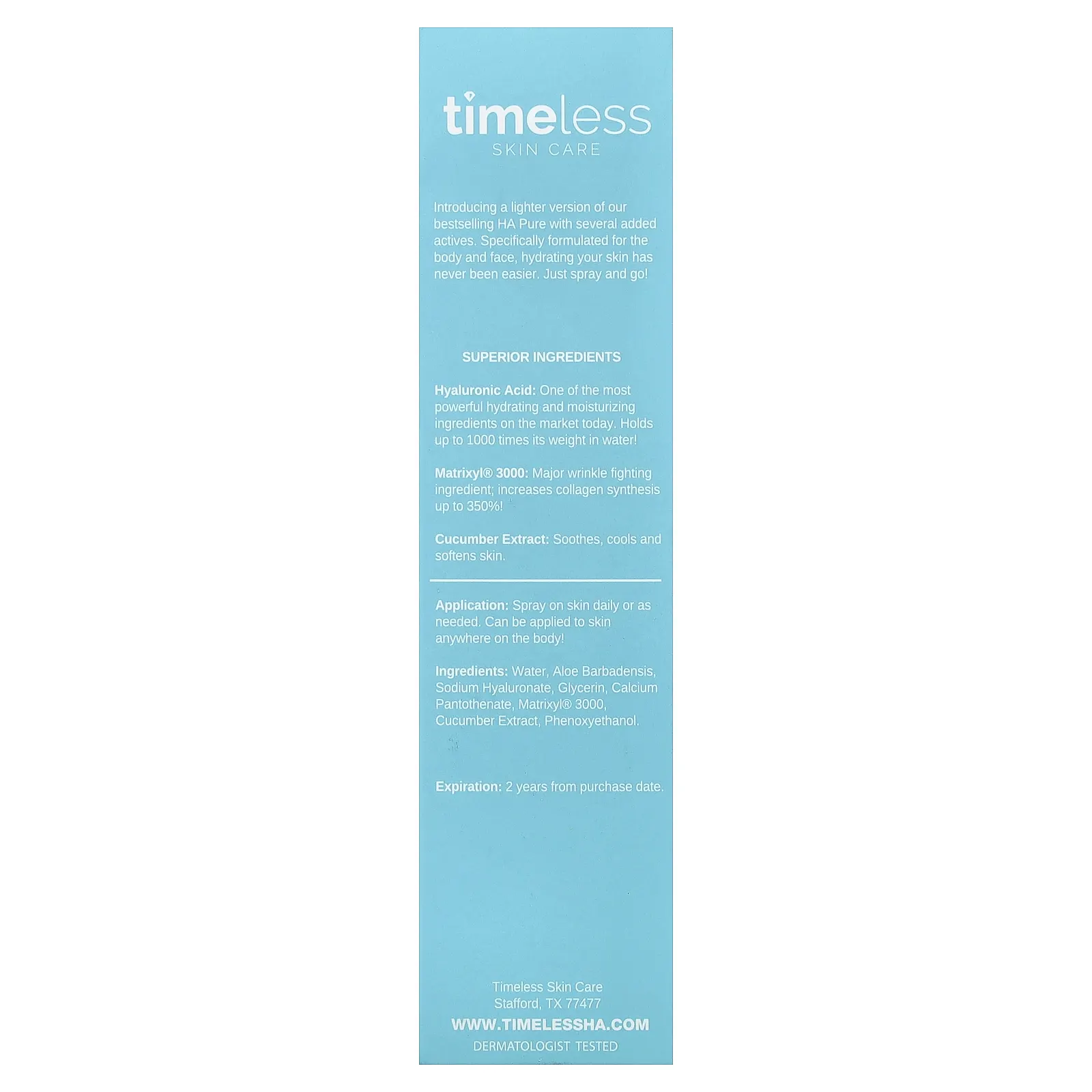 Timeless Skin Care, HA Matrixyl® 3000+, огурец в спрее, 60 мл (2 жидк. унции)