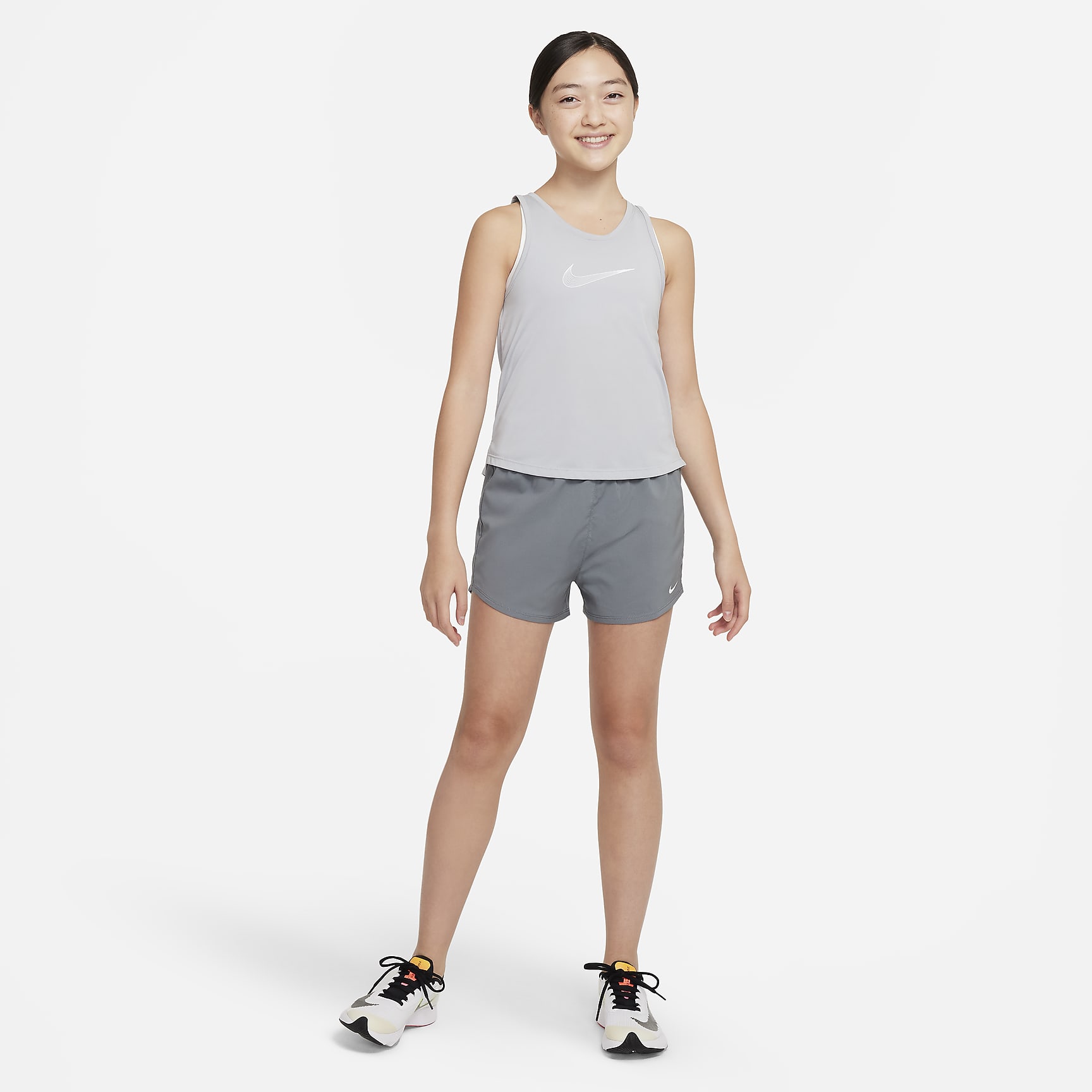 Nike One Big Kids' (Girls') Dri-FIT High-Waisted Woven Training Shorts