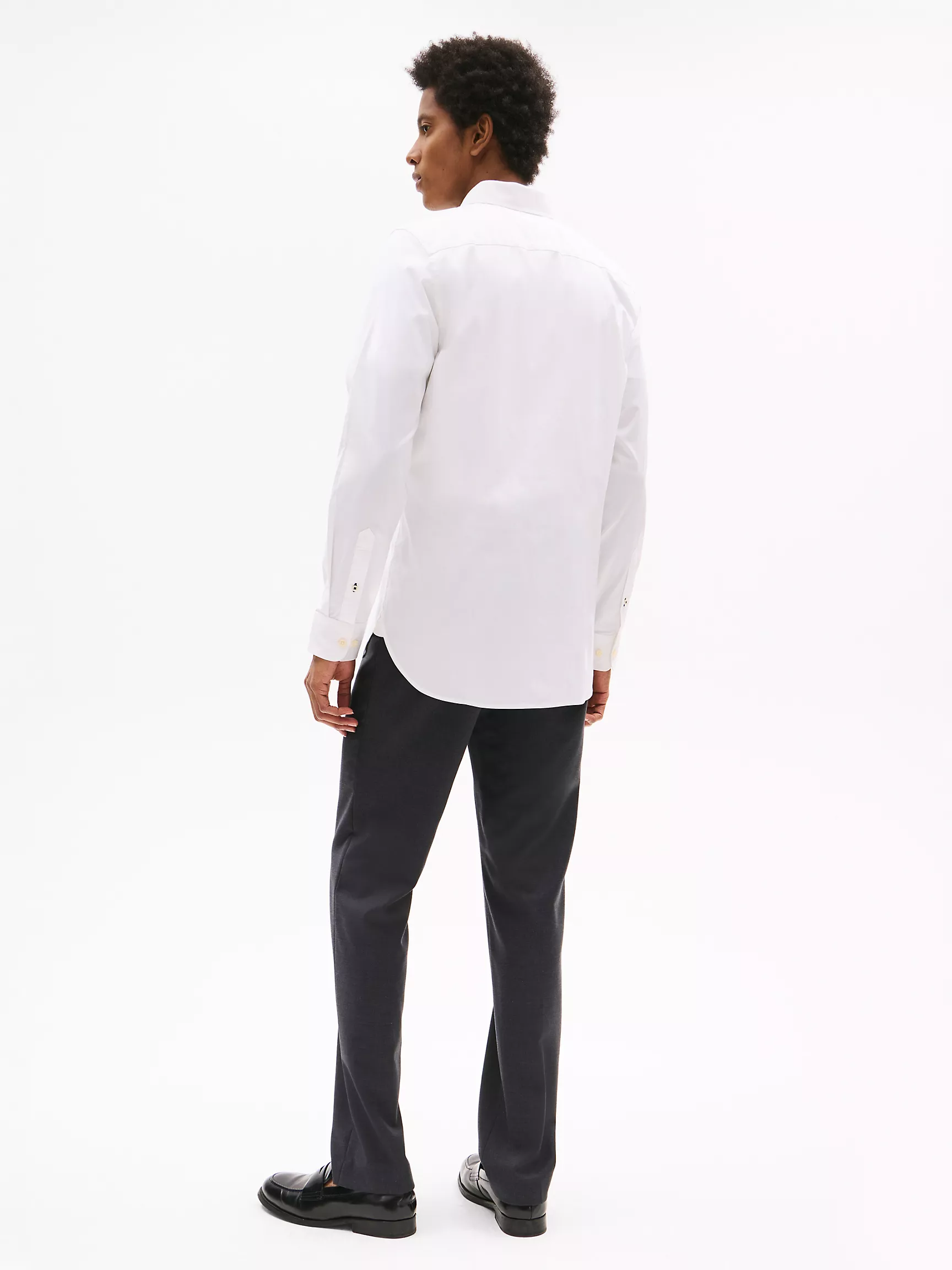 Мужская классическая рубашка Tommy Hilfiger, Приталенная рубашка THFlex из поплина