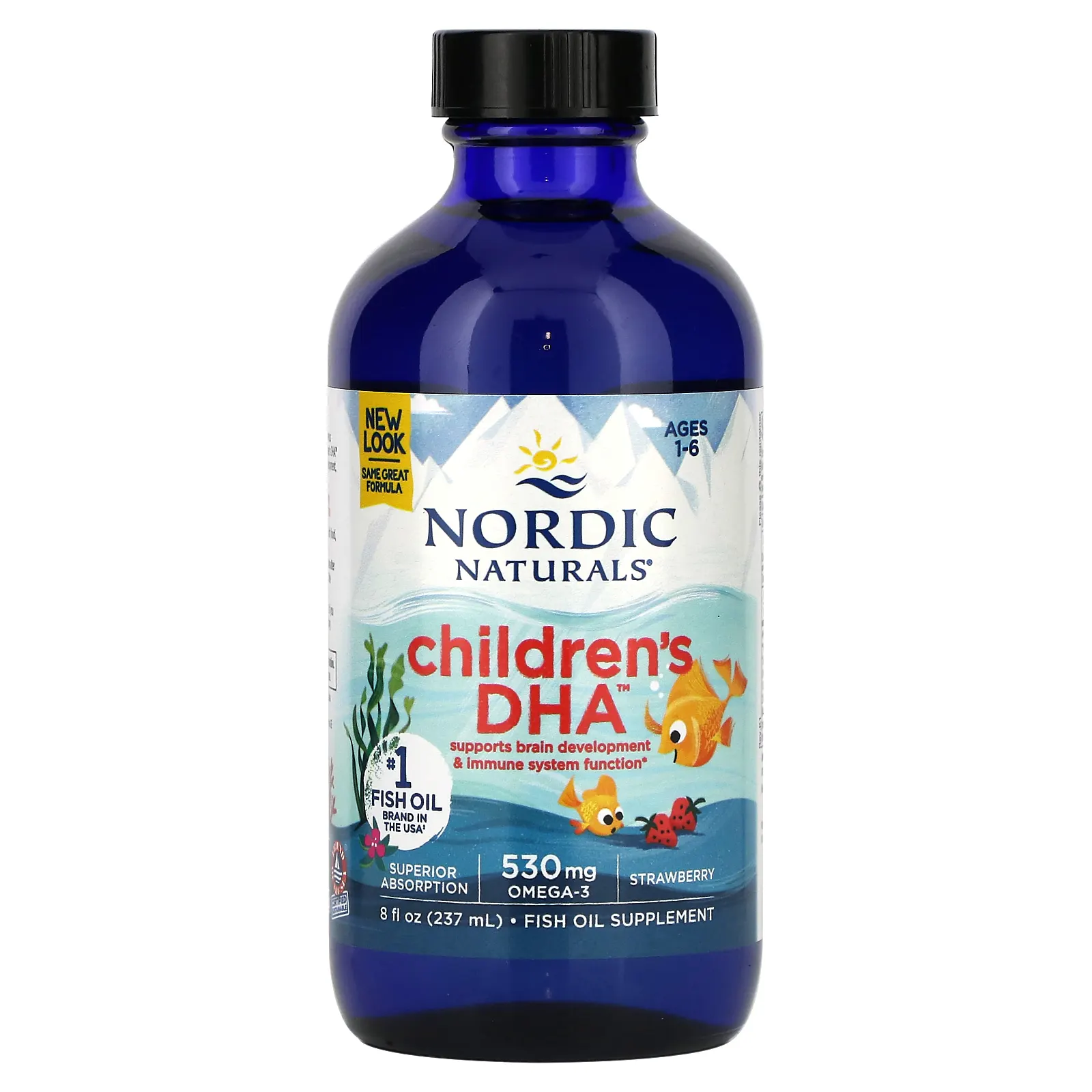 Nordic Naturals, Children's DHA, ДГК для детей от 1 до 6 лет, со вкусом клубники, 237 мл (8 жидк. унций)