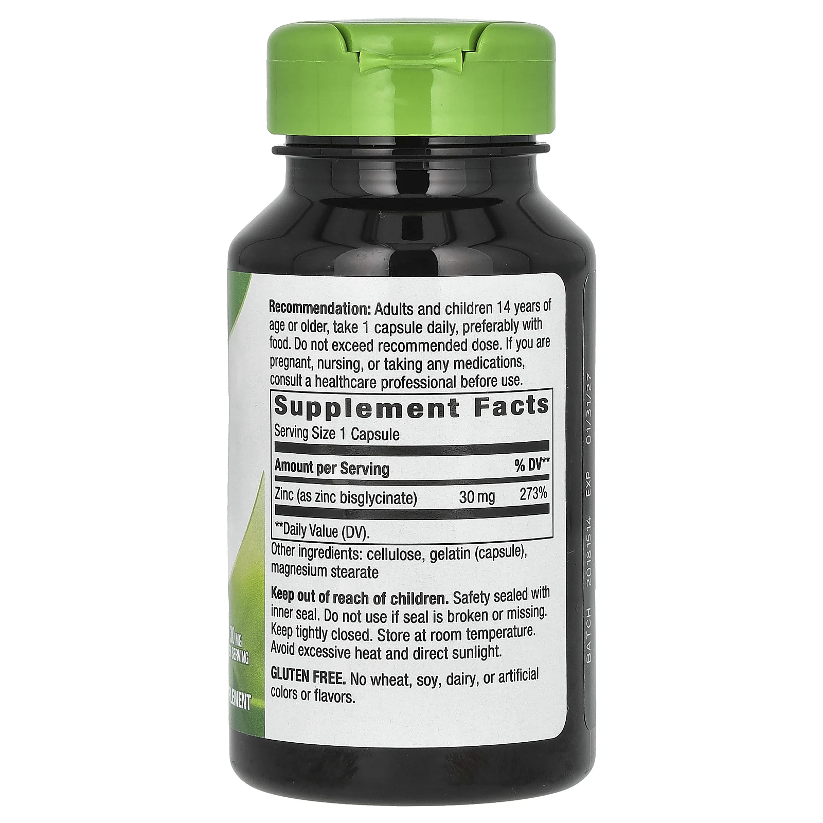 Nature's Way, Хелат цинка, 30 мг, 100 капсул