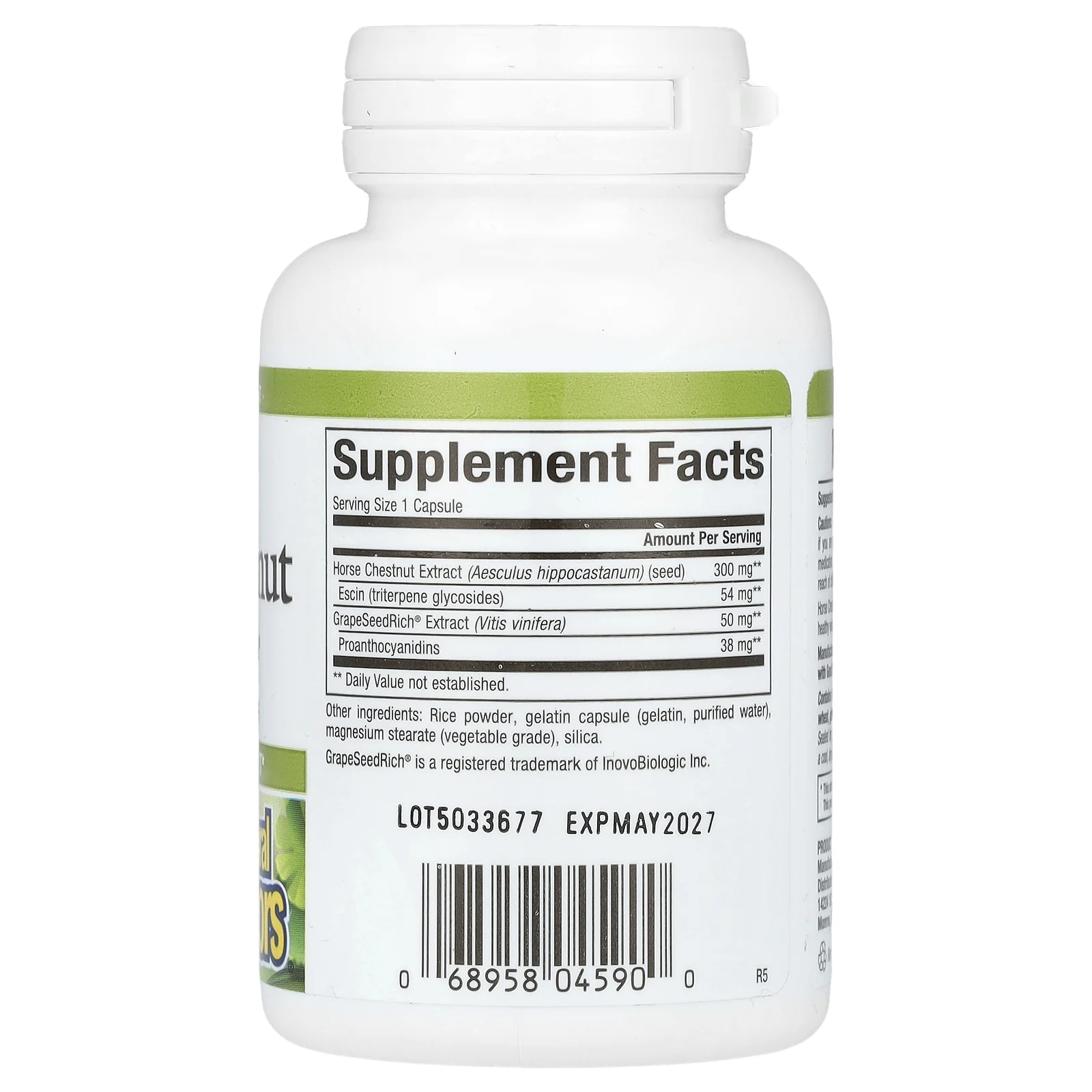 Natural Factors, GrapeSeedRich и конский каштан, 350 мг, 60 капсул