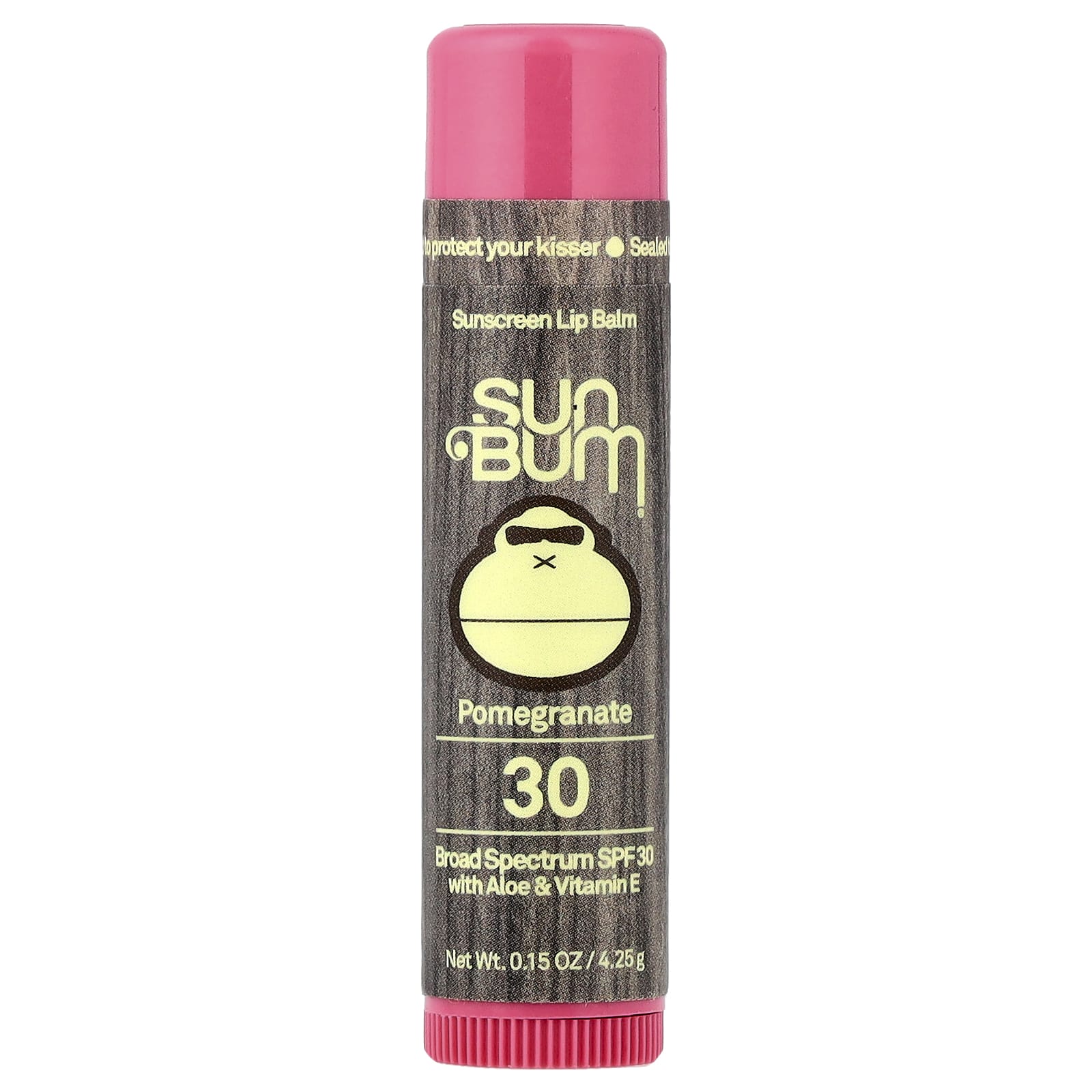 Sun Bum, солнцезащитный бальзам для губ, SPF 30, гранат, 4,25 г (0,15 унции)