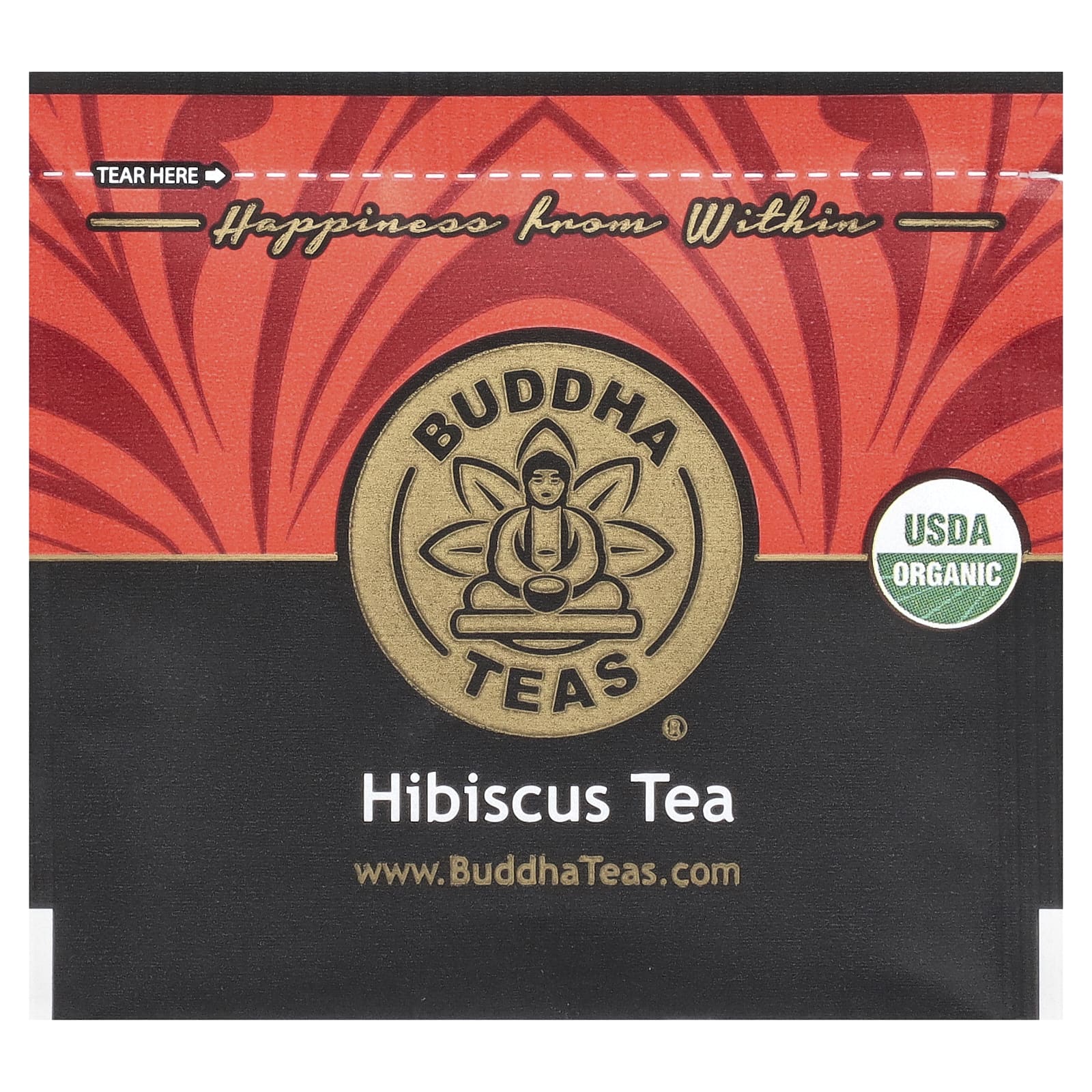 Buddha Teas, Organic Herbal Tea, цветок гибискуса, 18 чайных пакетиков, 27 г (0,95 унции)