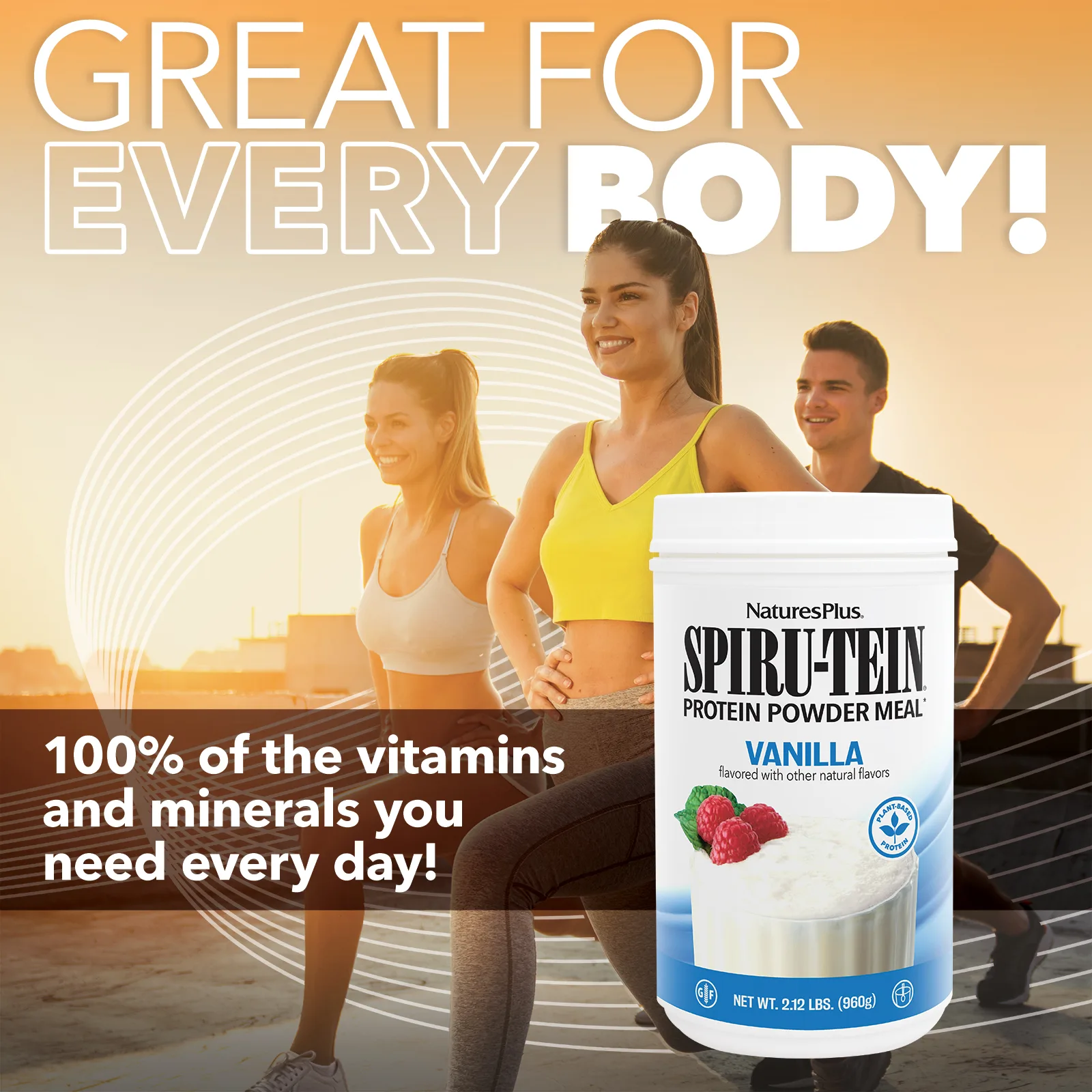 NaturesPlus, Spiru-Tein, питание с высоким содержанием протеина, ваниль, 960 г (2,12 фунта)