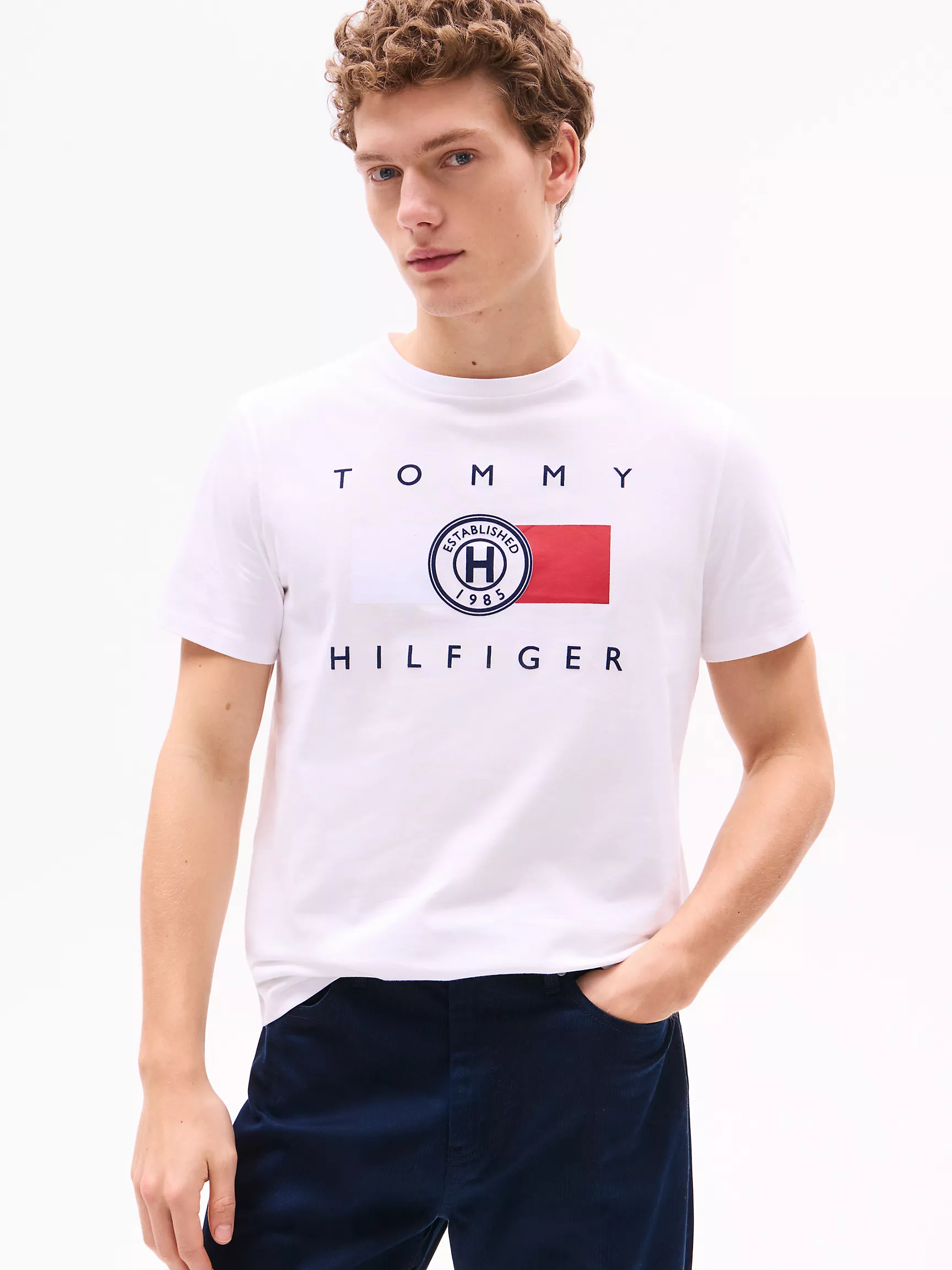 Мужская футболка Tommy Hilfiger, Футболка с логотипом в круге Hilfiger