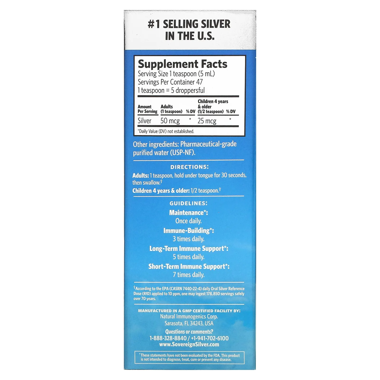 Sovereign Silver, Bio-Active Silver Hydrosol с дозатором-пипеткой, ежедневная и иммунная поддержка, 10 част./млн, 236 мл (8 жидк. унций)