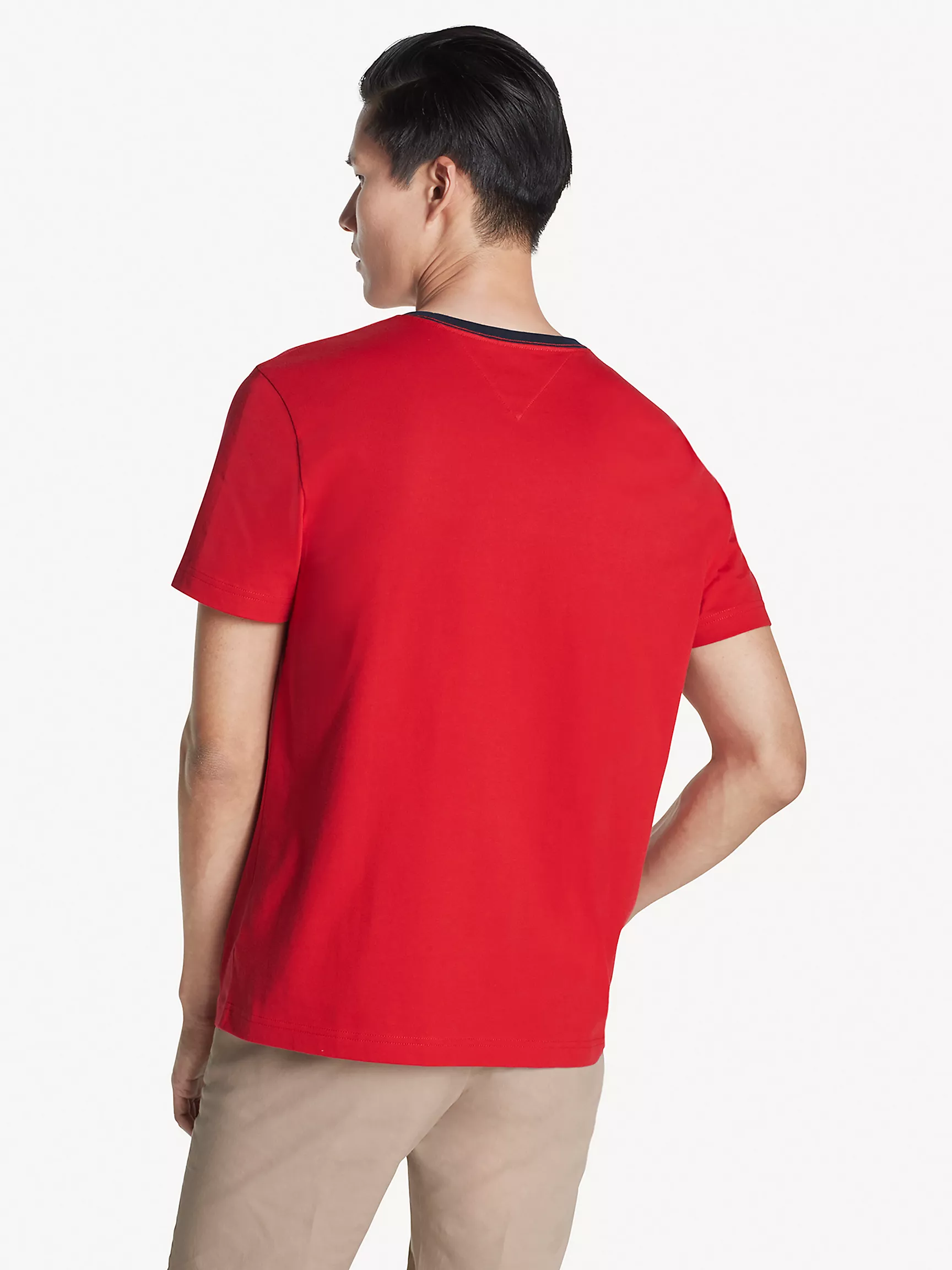 Мужская футболка Tommy Hilfiger, Футболка с вышитым логотипом и полоской в стиле флага