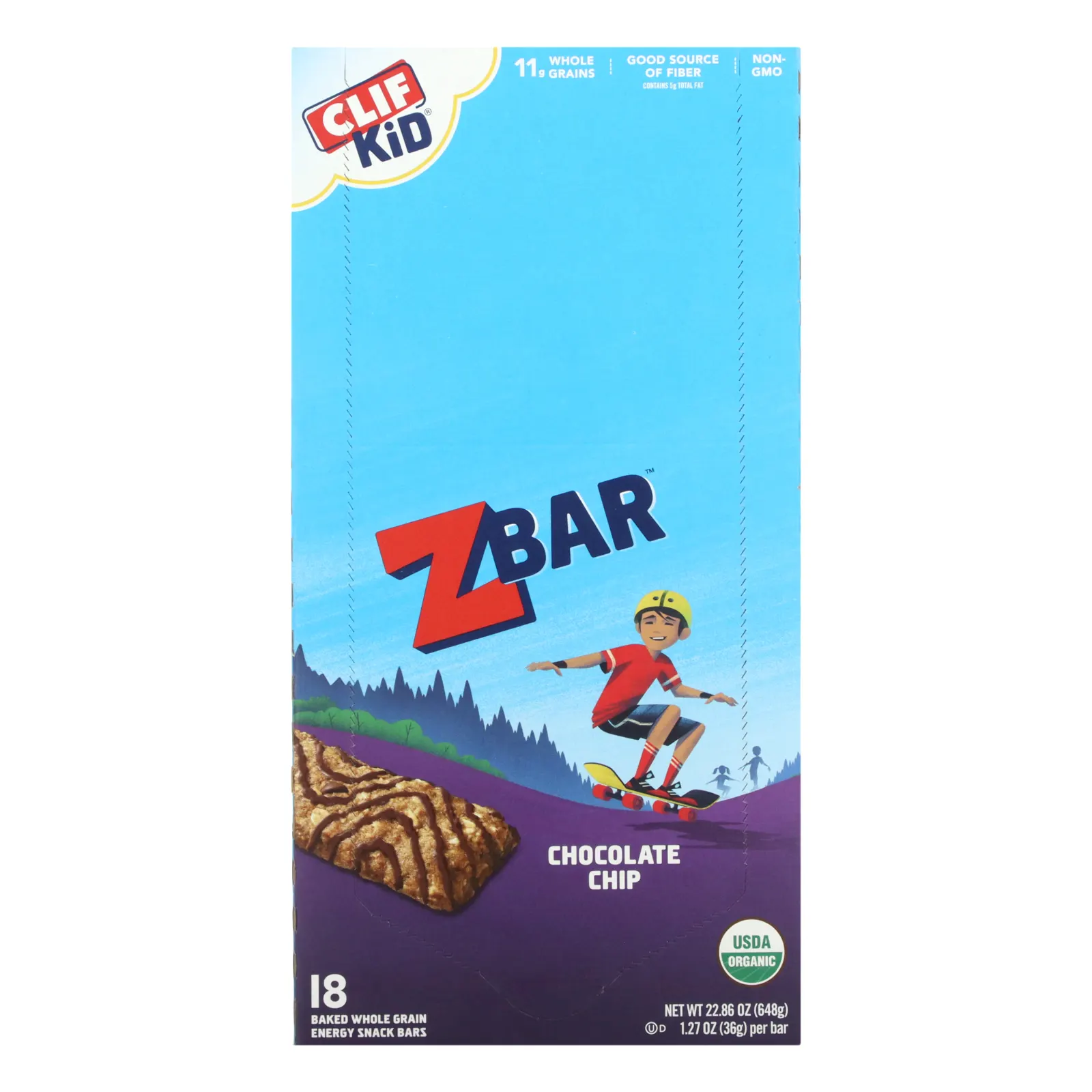 Clif Bar, Clif Kid, Z Bar, органические батончики, со вкусом шоколадного печенья, 18 батончиков, 36 г (1,27 унции) каждый