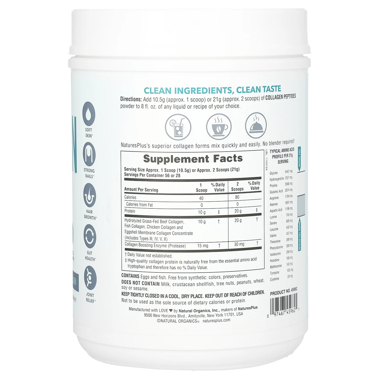 NaturesPlus, пептиды коллагена, 588 г (1,30 фунта)