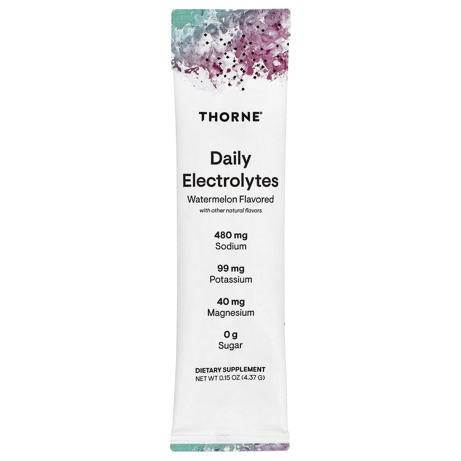 Thorne, ежедневные электролиты, со вкусом арбуза, 30 пакетиков по 4,37 г (0,15 унции)