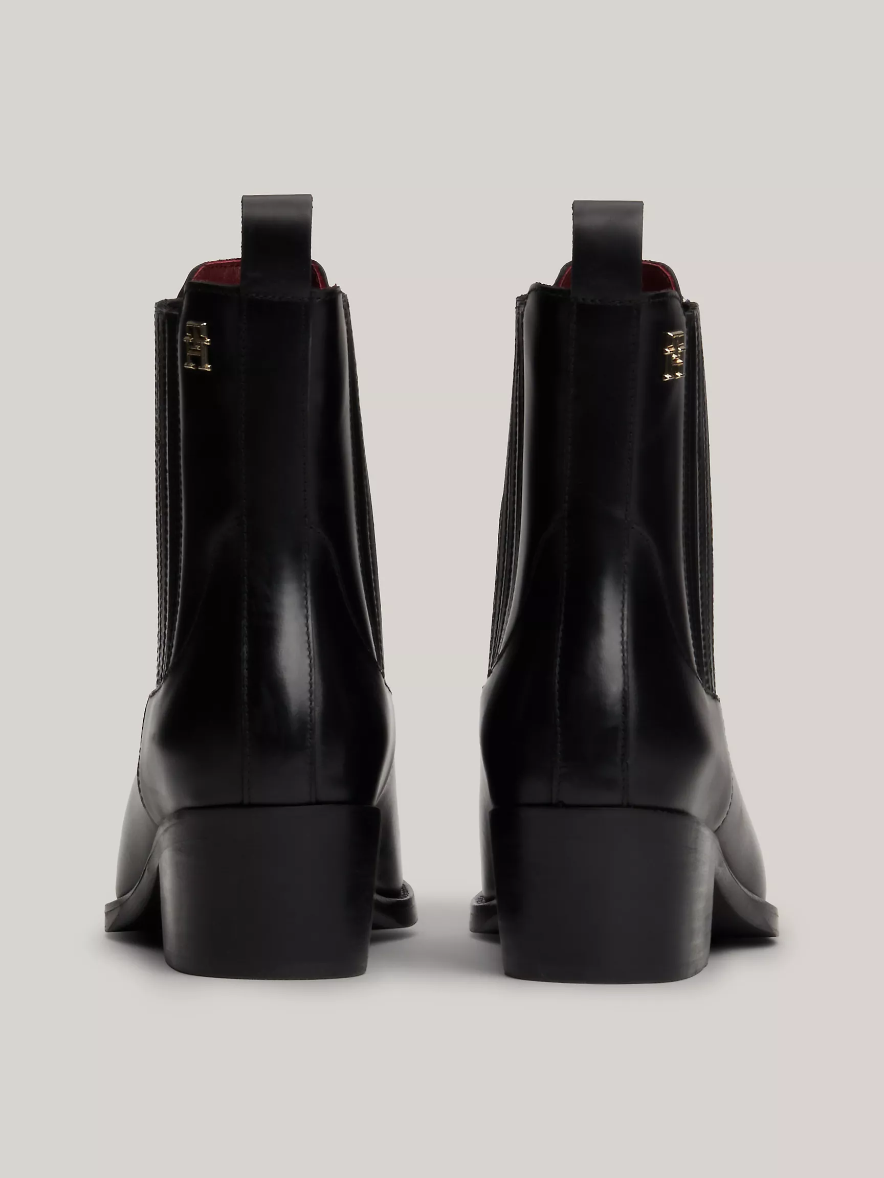 Женские ботинки Tommy Hilfiger, Кожаные ковбойские сапоги с логотипом TH