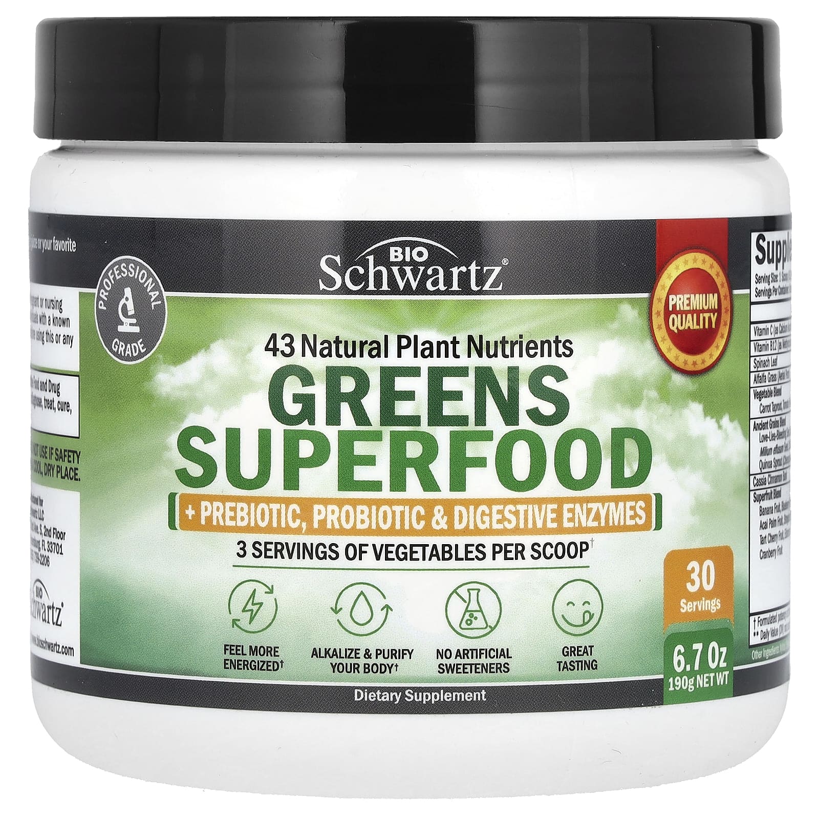 BioSchwartz, Greens Superfood, 190 г (6,7 унции)
