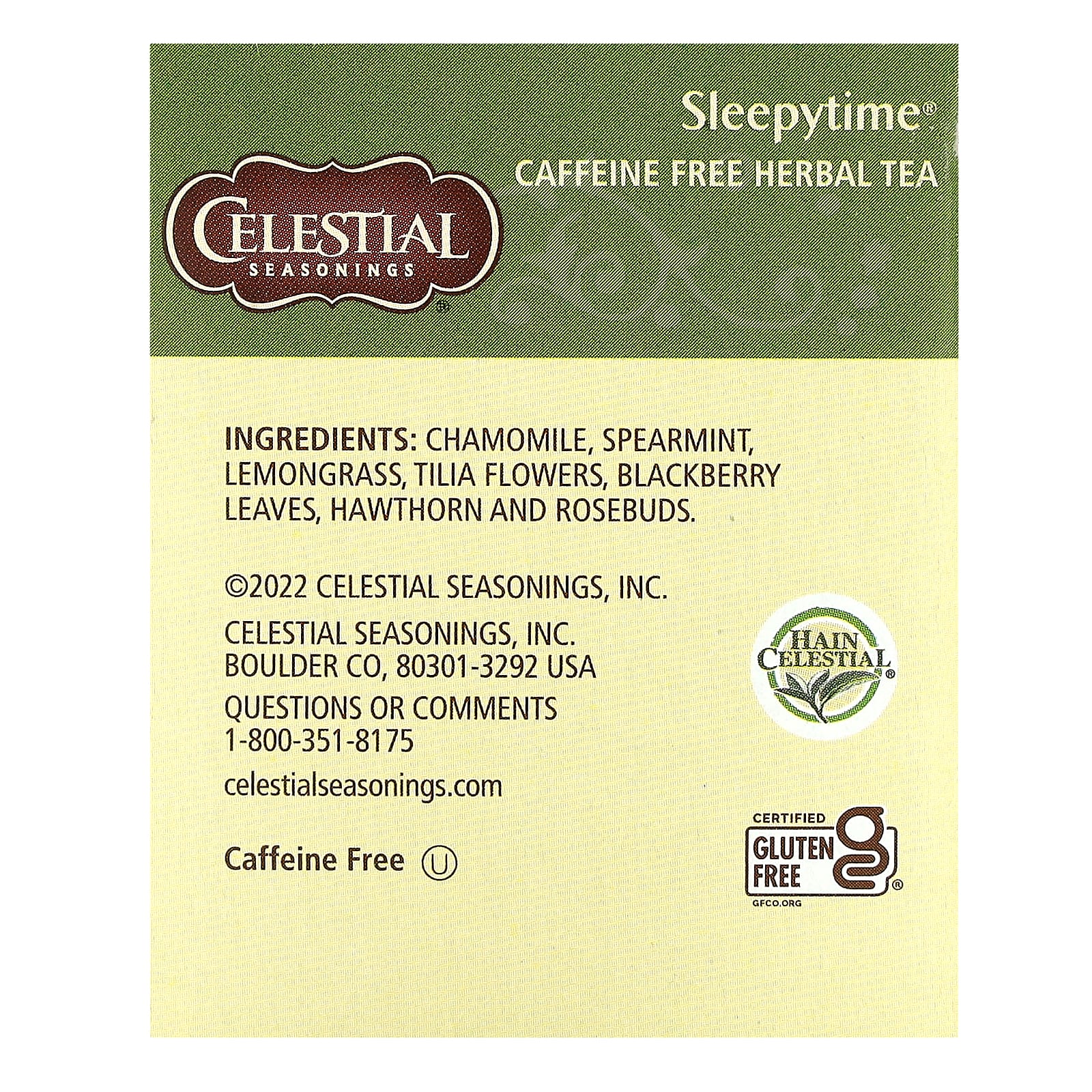 Celestial Seasonings, Sleepytime, травяной чай, без кофеина, 20 чайных пакетиков, 29 г (1,0 унции)