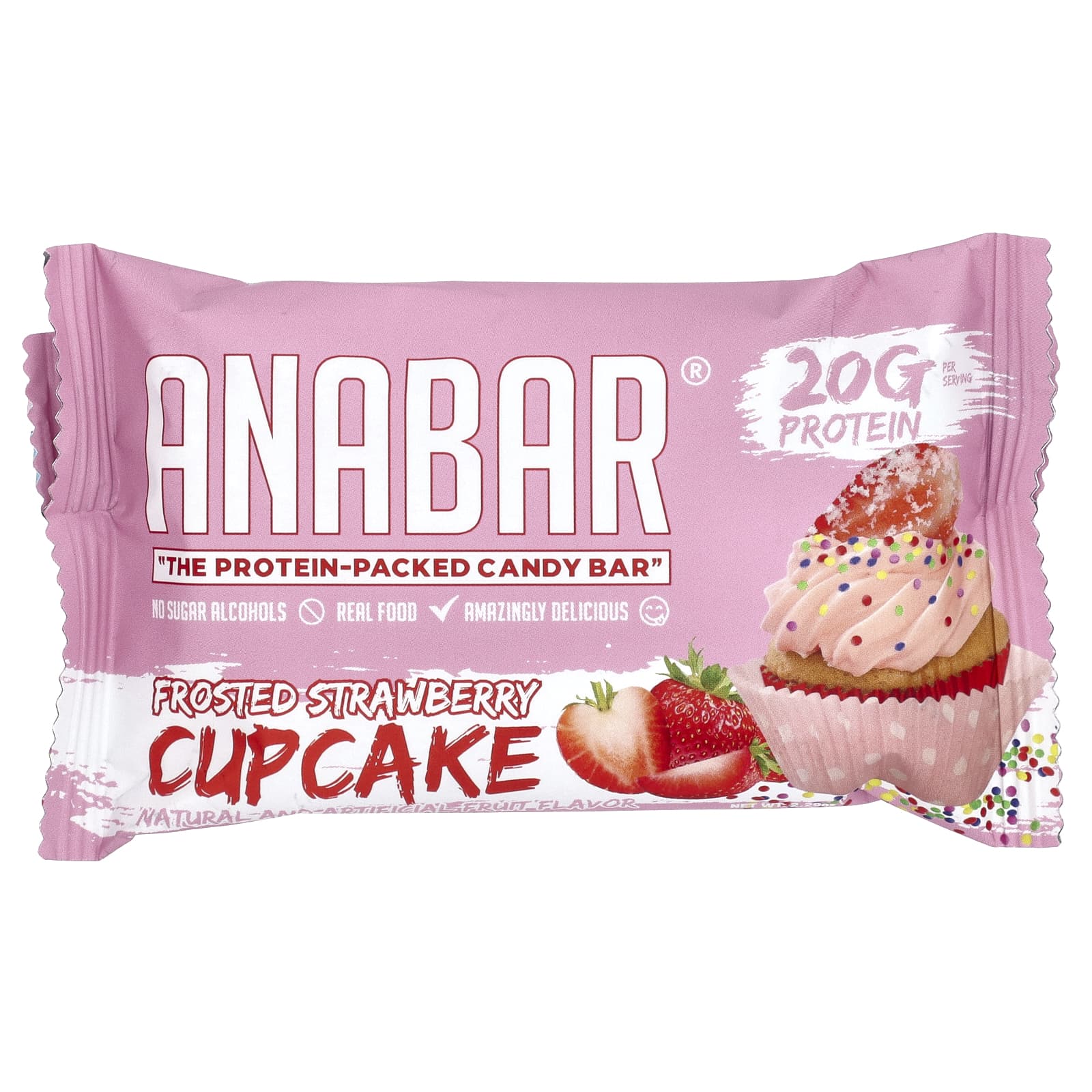 The Anabar, The Protein-Packed Candy Bar, матовый клубничный кекс, 12 батончиков по 65 г (2,29 унции)