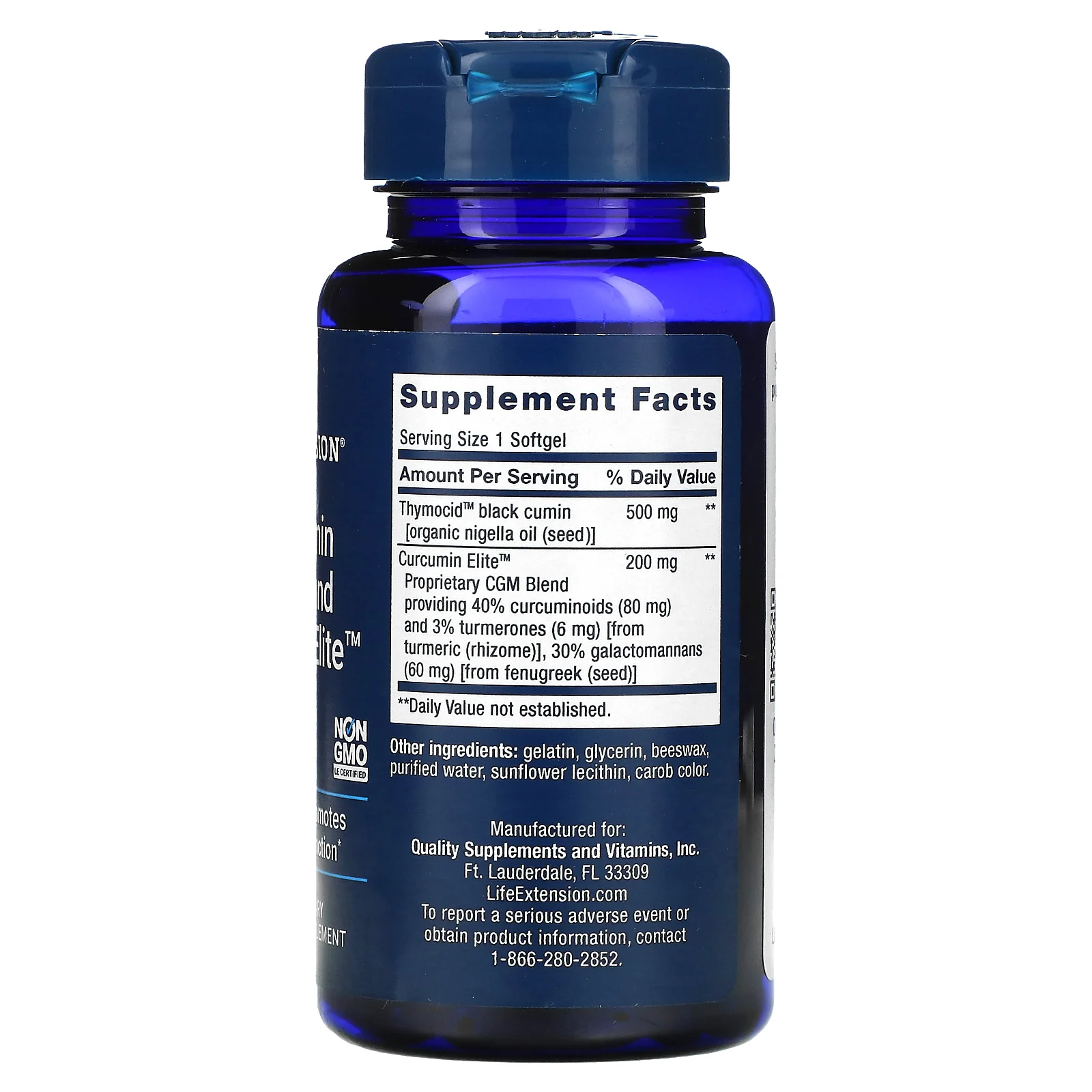 Life Extension, масло из семян черного тмина с Curcumin Elite, 60 капсул