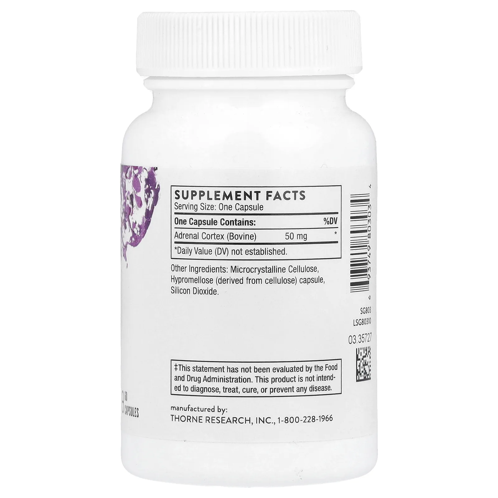 Thorne, кора надпочечников, 60 капсул