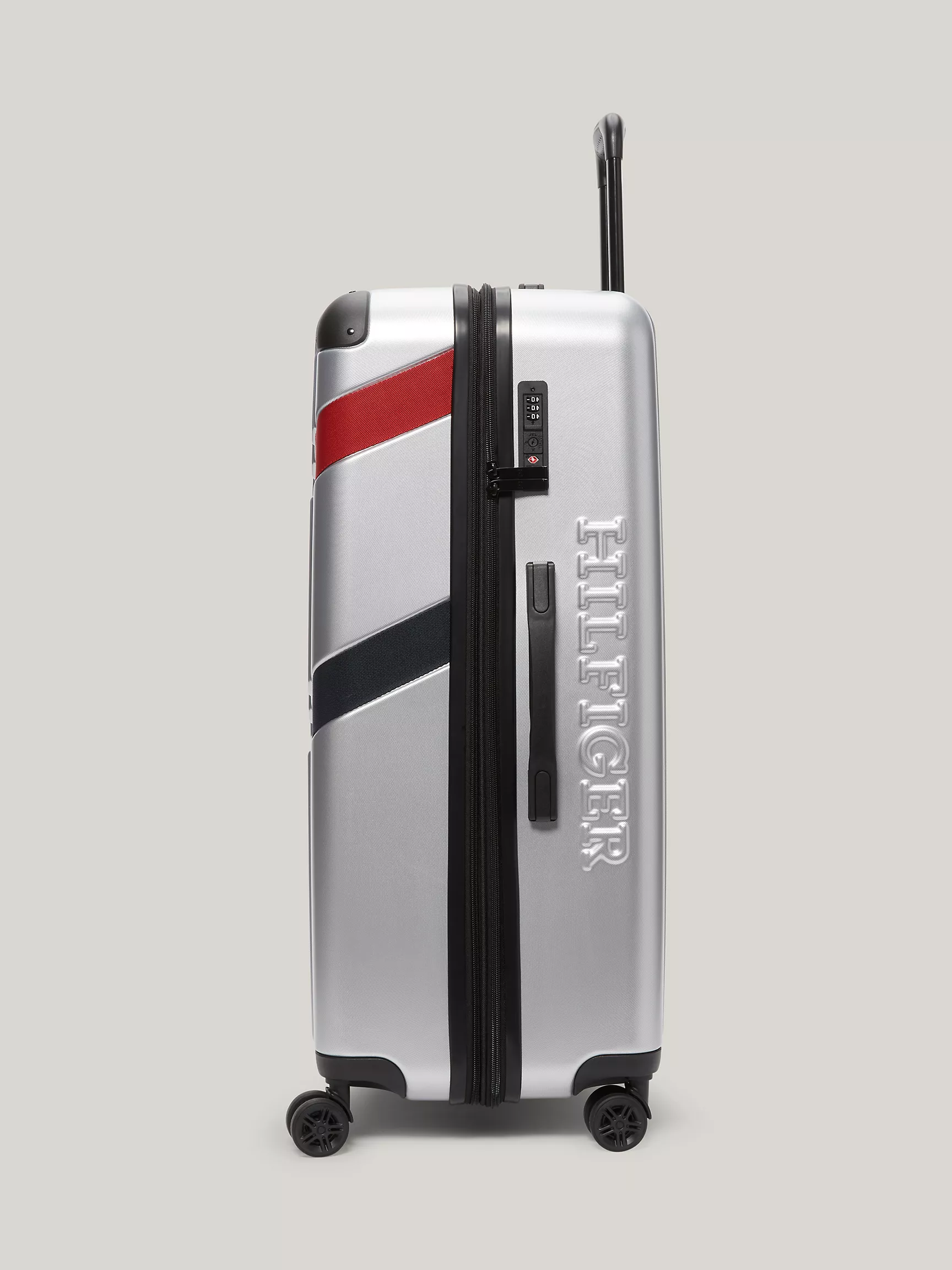 Чемодан Томми Хилфигер, Полосатый жесткий чемодан на колесах (28 дюймов)