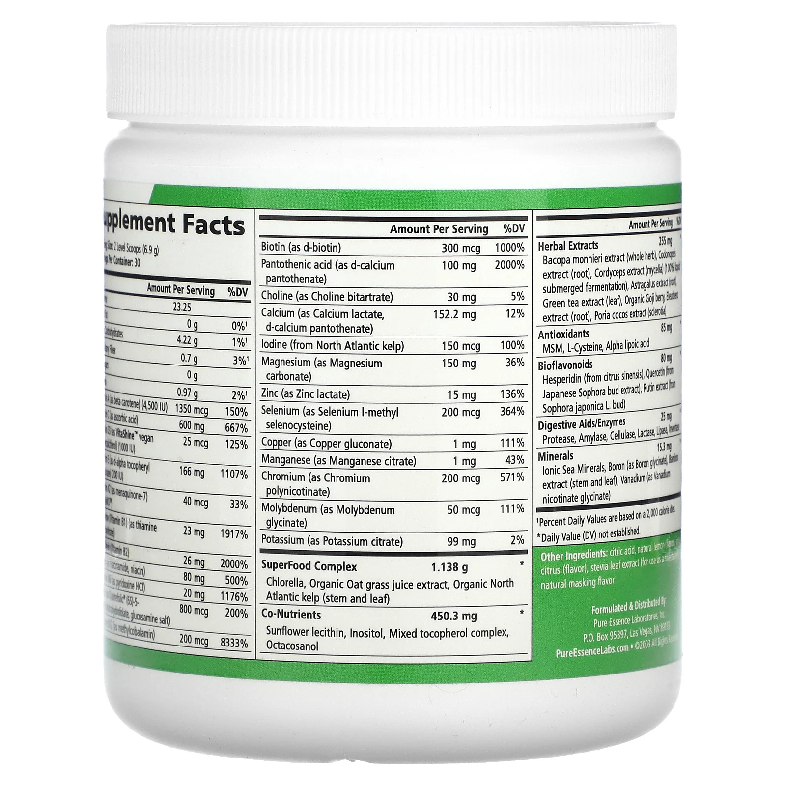 Pure Essence, Порошок LifeEssence, со вкусом лимона и лайма, 207 г