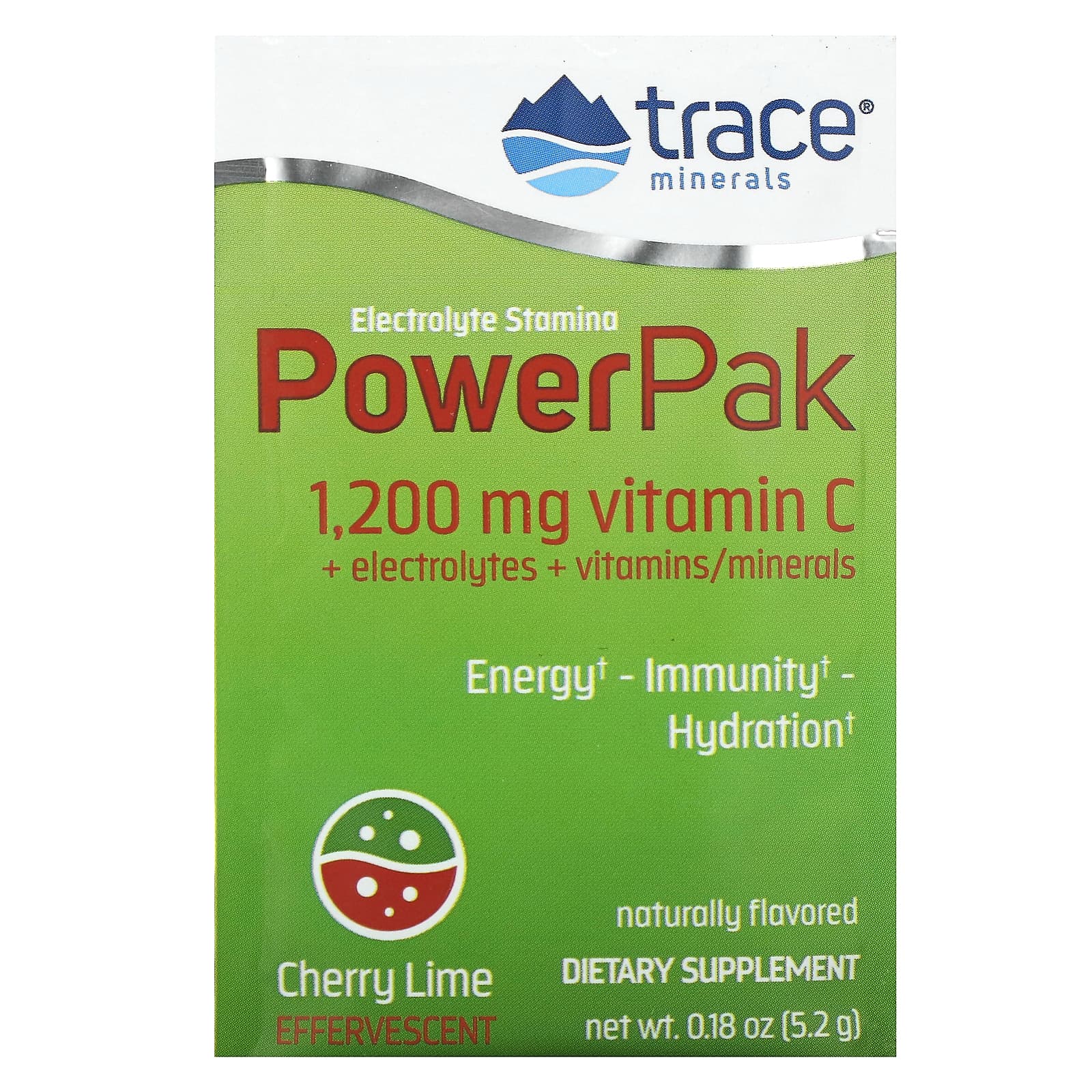 Trace Minerals ®, Electrolyte Stamina PowerPak, вишня и лайм, 30 пакетиков по 5,2 г (0,18 унции)