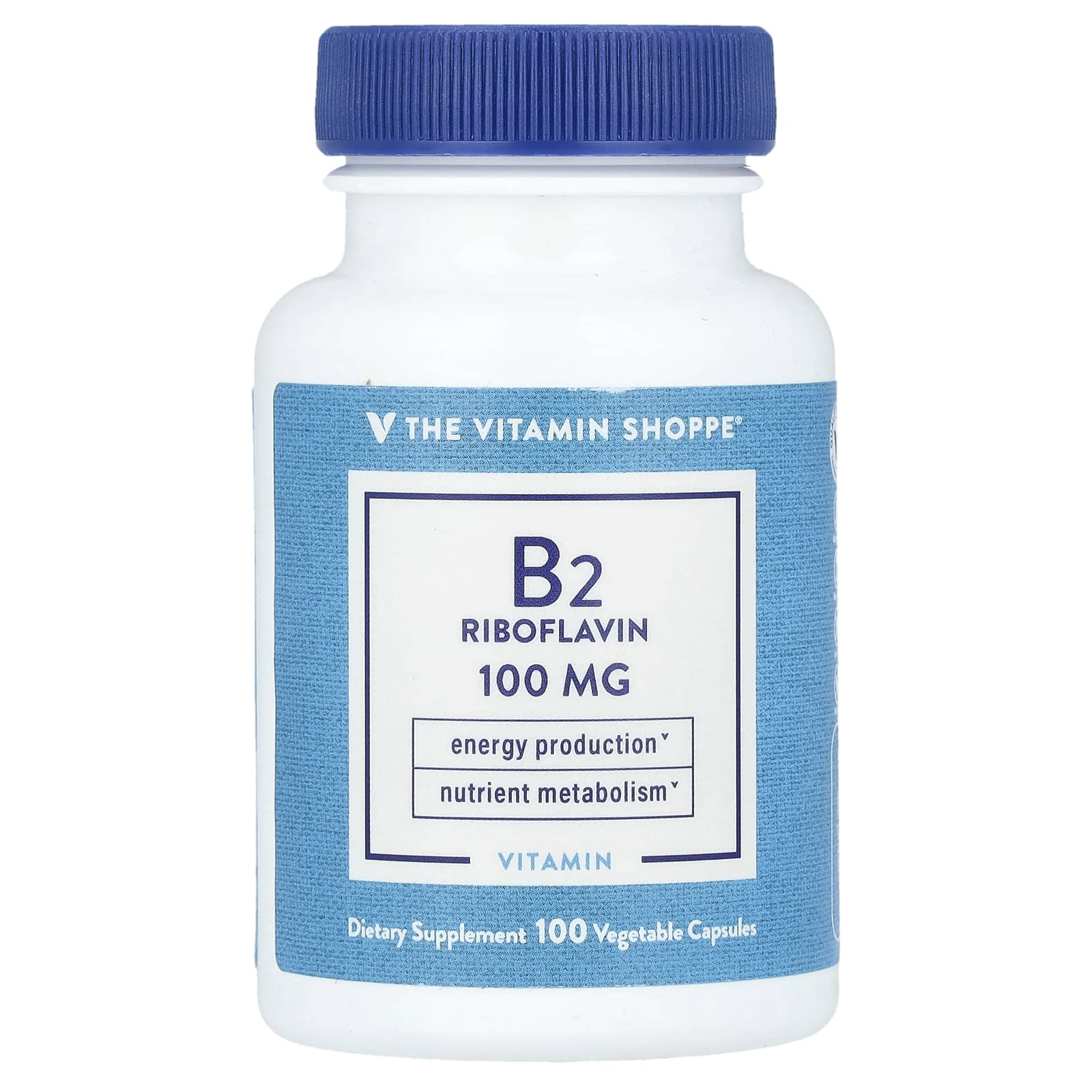 The Vitamin Shoppe, Витамин B2, рибофлавин, 100 мг, 100 растительных капсул
