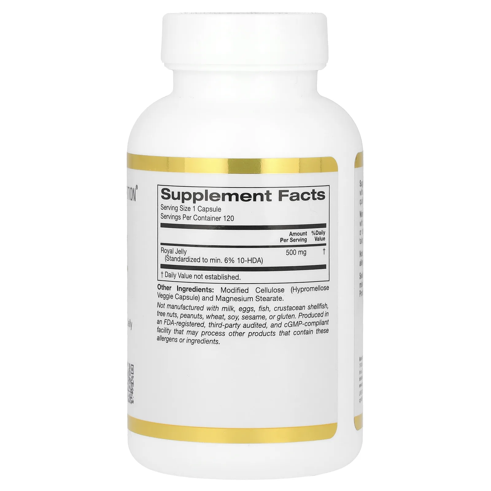 California Gold Nutrition, маточное молочко, сублимированный концентрат, 500 мг, 120 растительных капсул