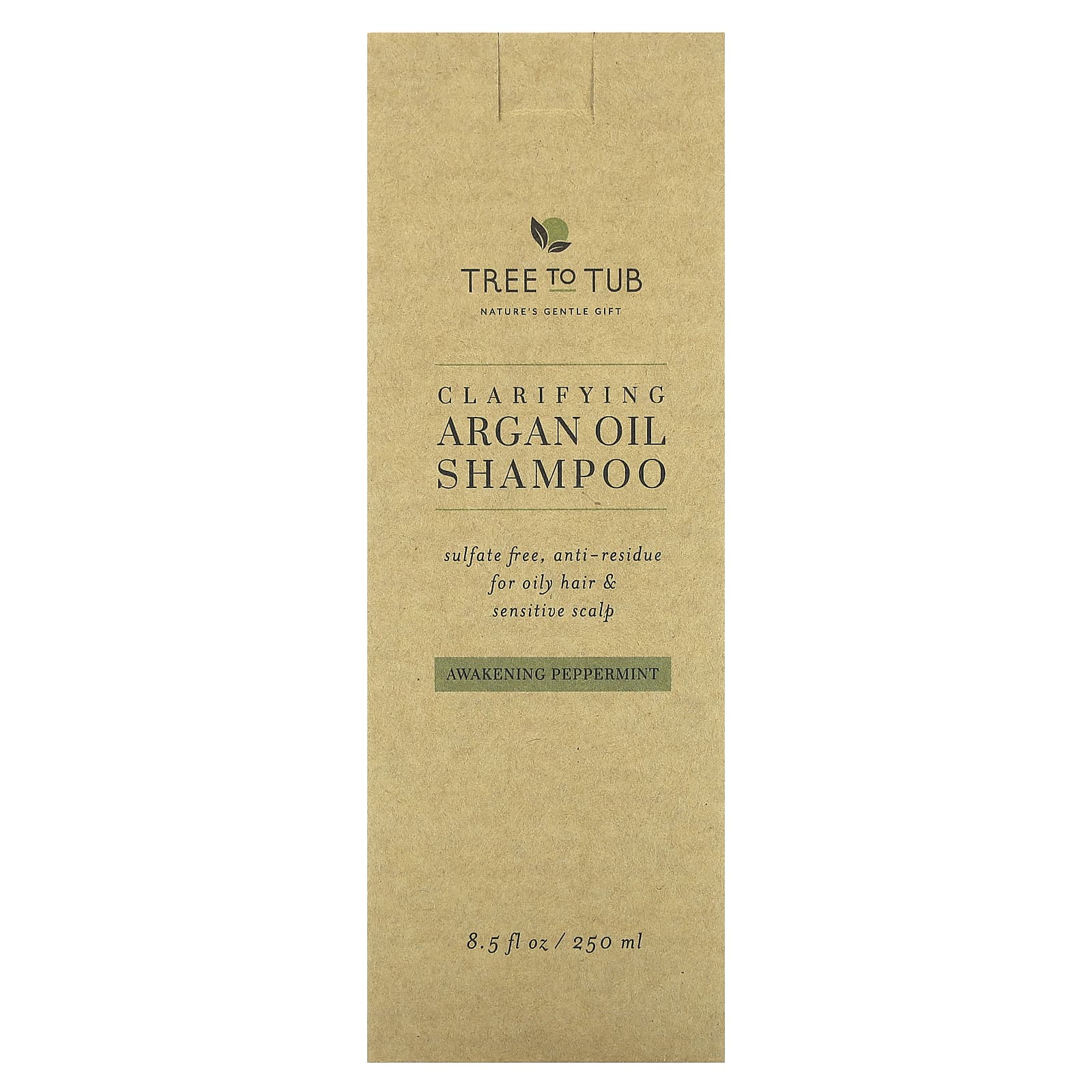 Tree To Tub, очищающий шампунь с аргановым маслом, бодрящая перечная мята, 250 мл (8,5 жидк. унции)