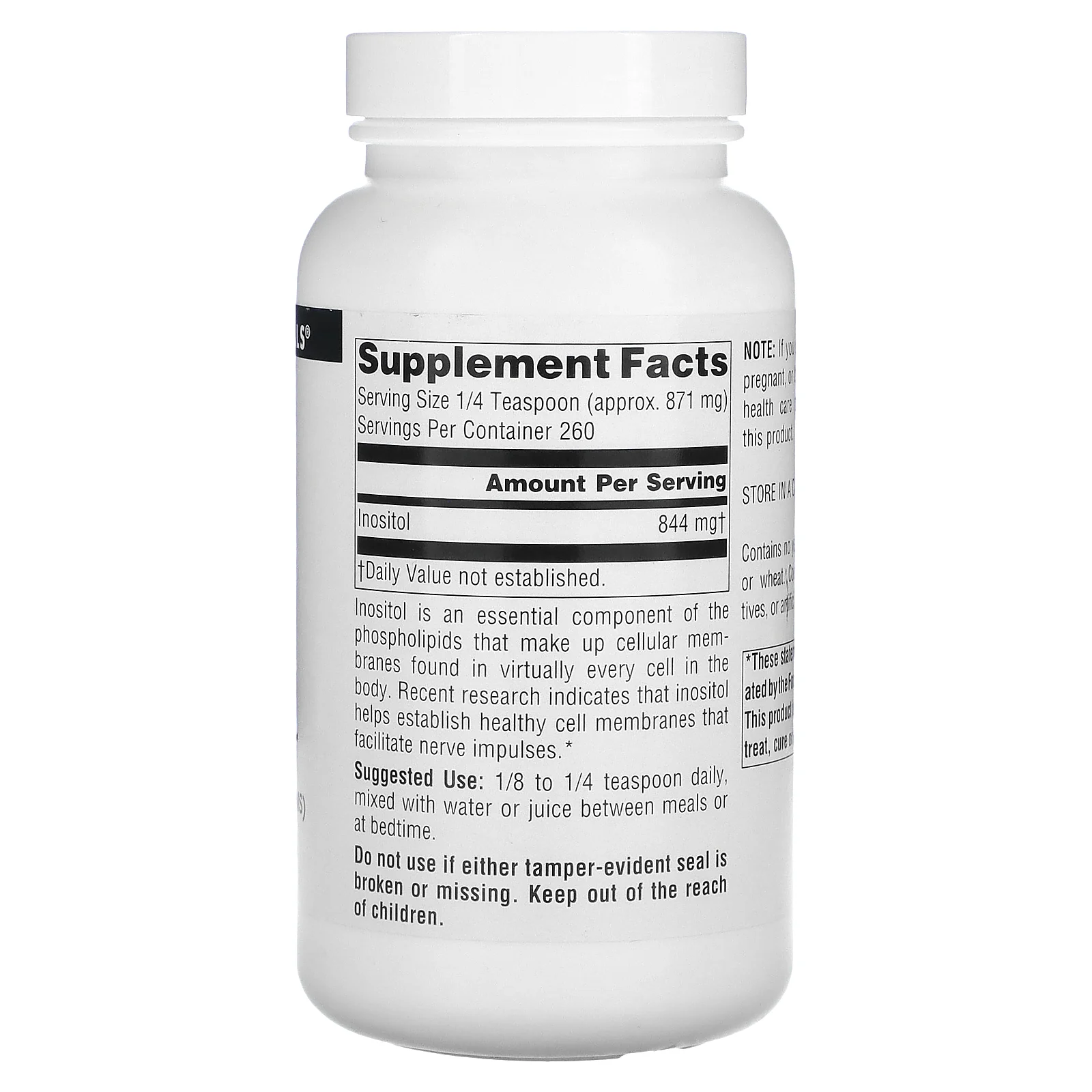 Source Naturals, инозитол, чистый порошок, 226,8 г (8 унций)