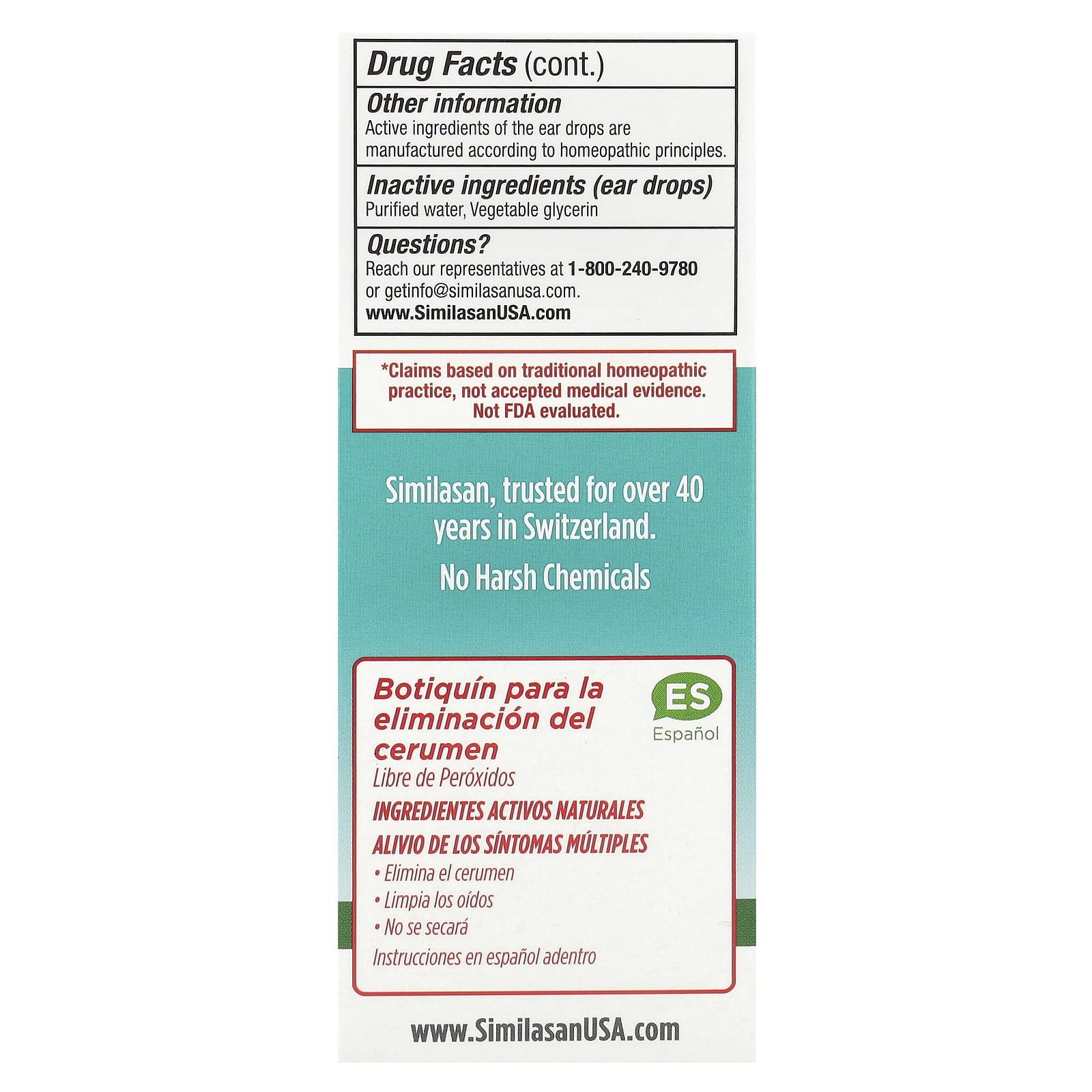 Similasan, Набор для удаления ушной серы, 1 набор