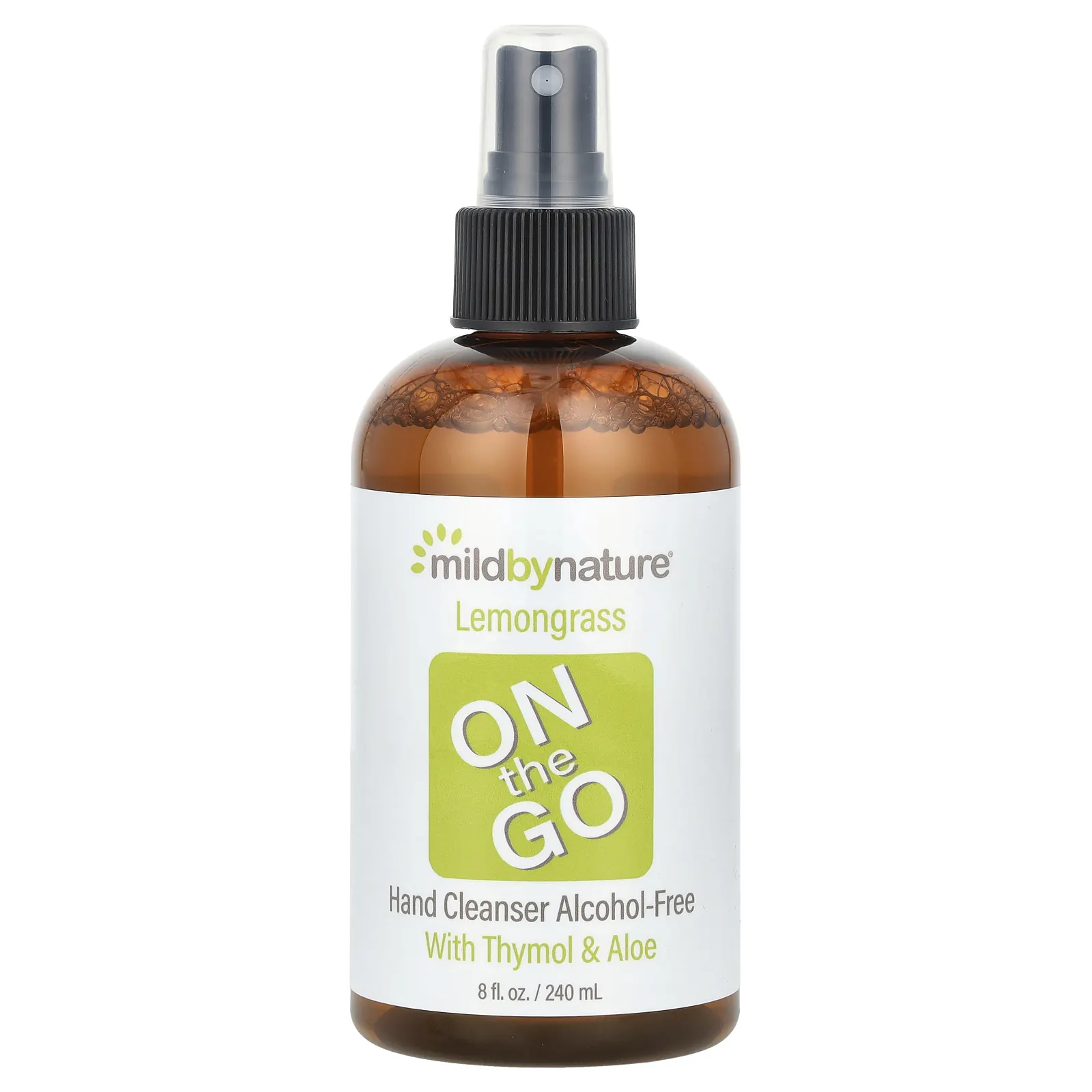 Mild By Nature, On the Go, очищающее средство для рук, без спирта, лемонграсс, 240 мл (8 жидк. унций)