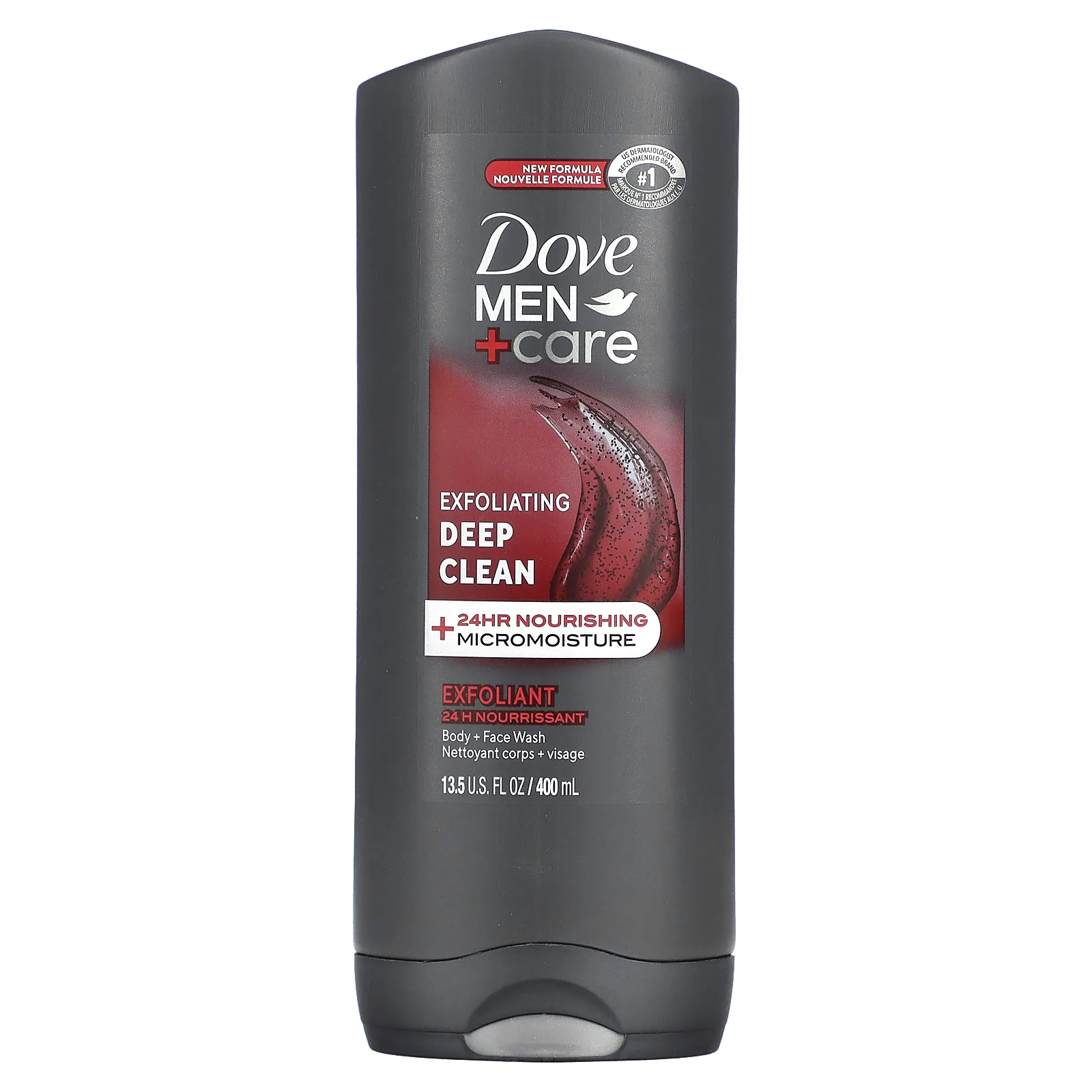 Dove, Men + Care, глубокое отшелушивание, умывание для тела и лица, 400 мл (13,5 унции)