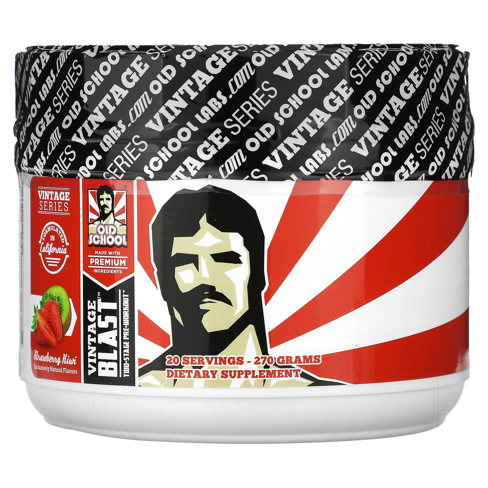 Old School Labs, Vintage Blast, двухэтапный прием перед тренировкой, клубника и киви, 270 г (9,52 унции)