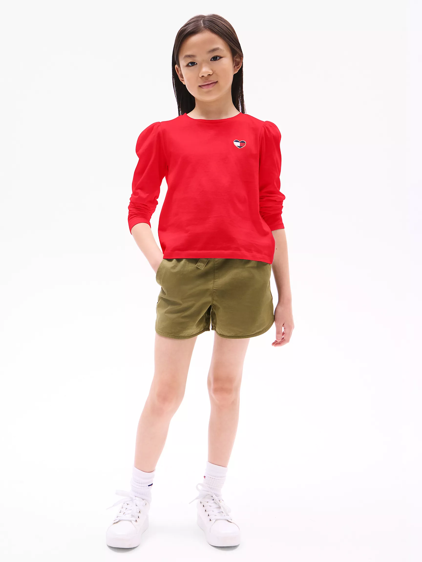 Футболка для девочек Tommy Hilfiger, Детская футболка с объемными плечами