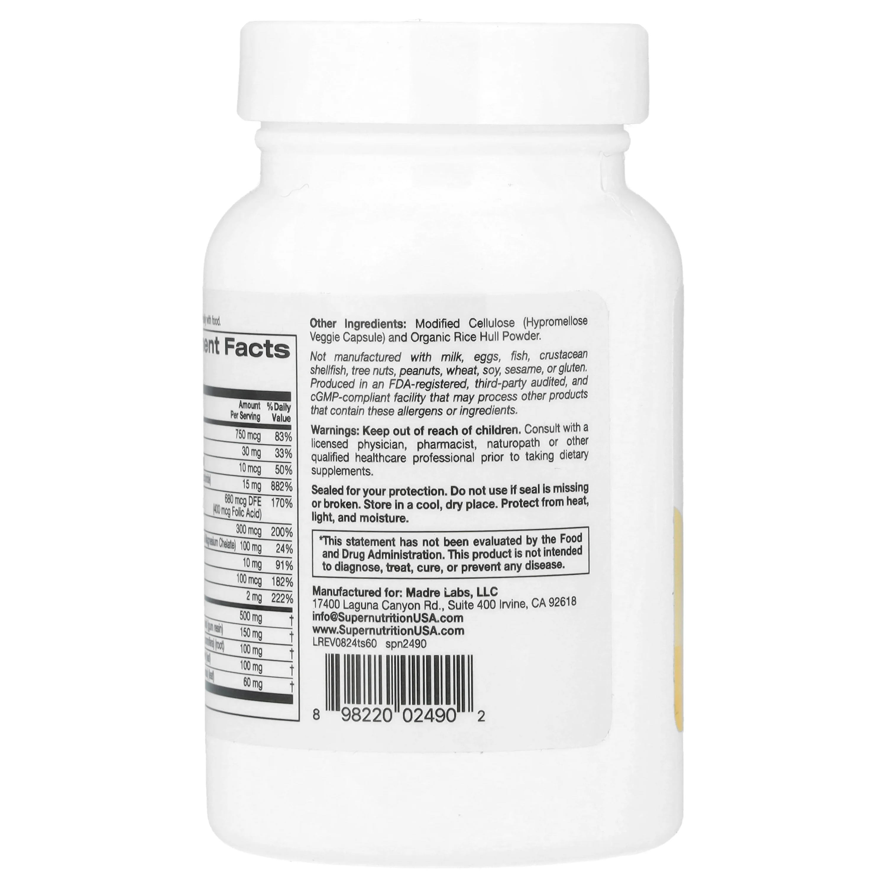 Super Nutrition, добавка для поддержки щитовидной железы, 60 растительных капсул