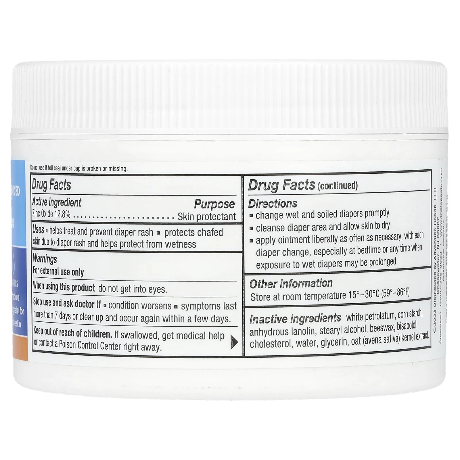 Triple Paste, Крем от подгузников с оксидом цинка, без отдушек, 227 г (8 унций)