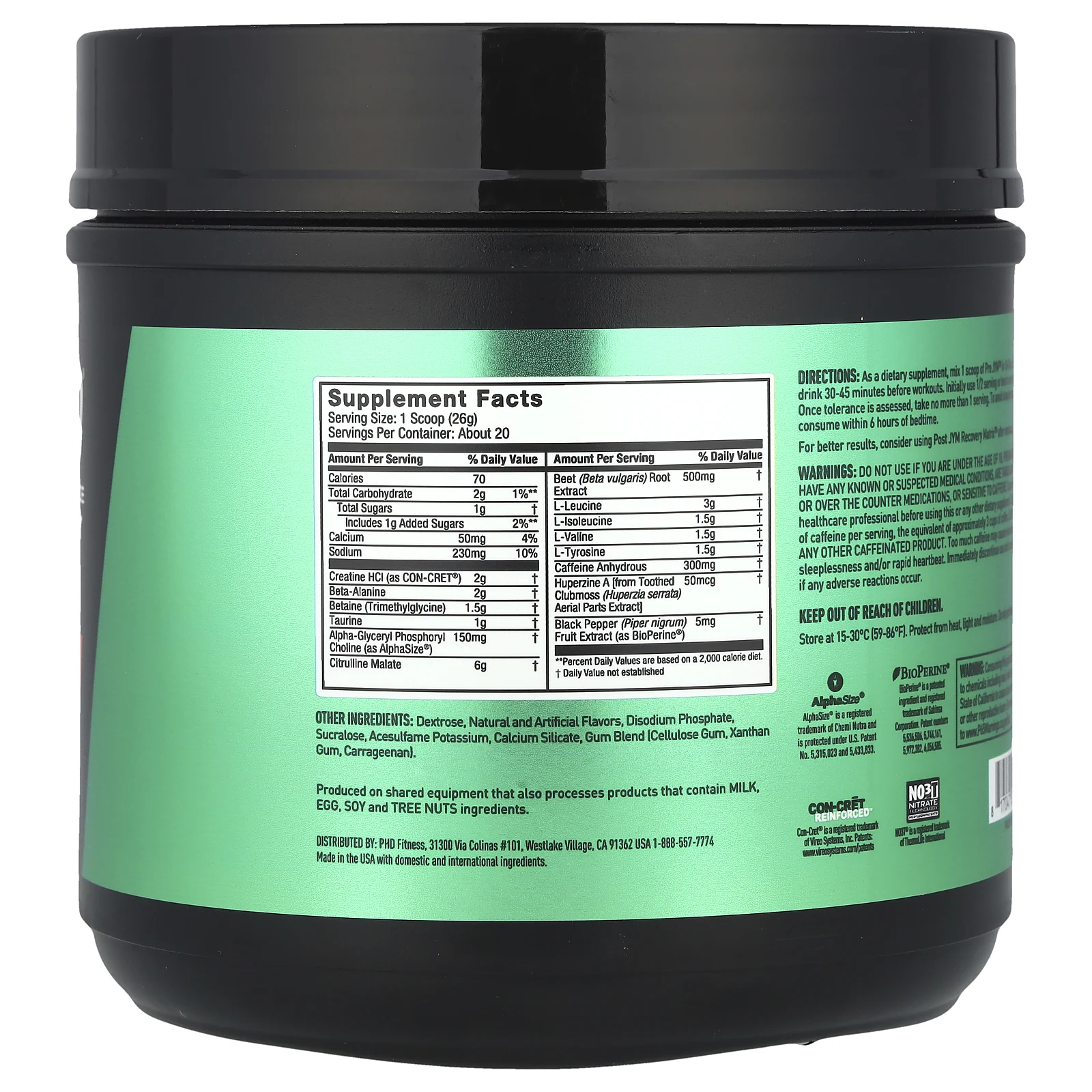 JYM Supplement Science, Pre JYM, перед тренировкой, ананас и клубника, 520 г (1,1 фунта)