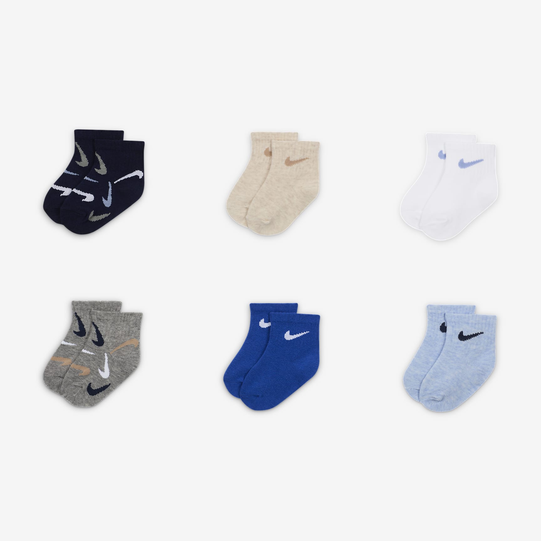 Nike Baby Swooshfetti Ankle Socks (6 Pairs)