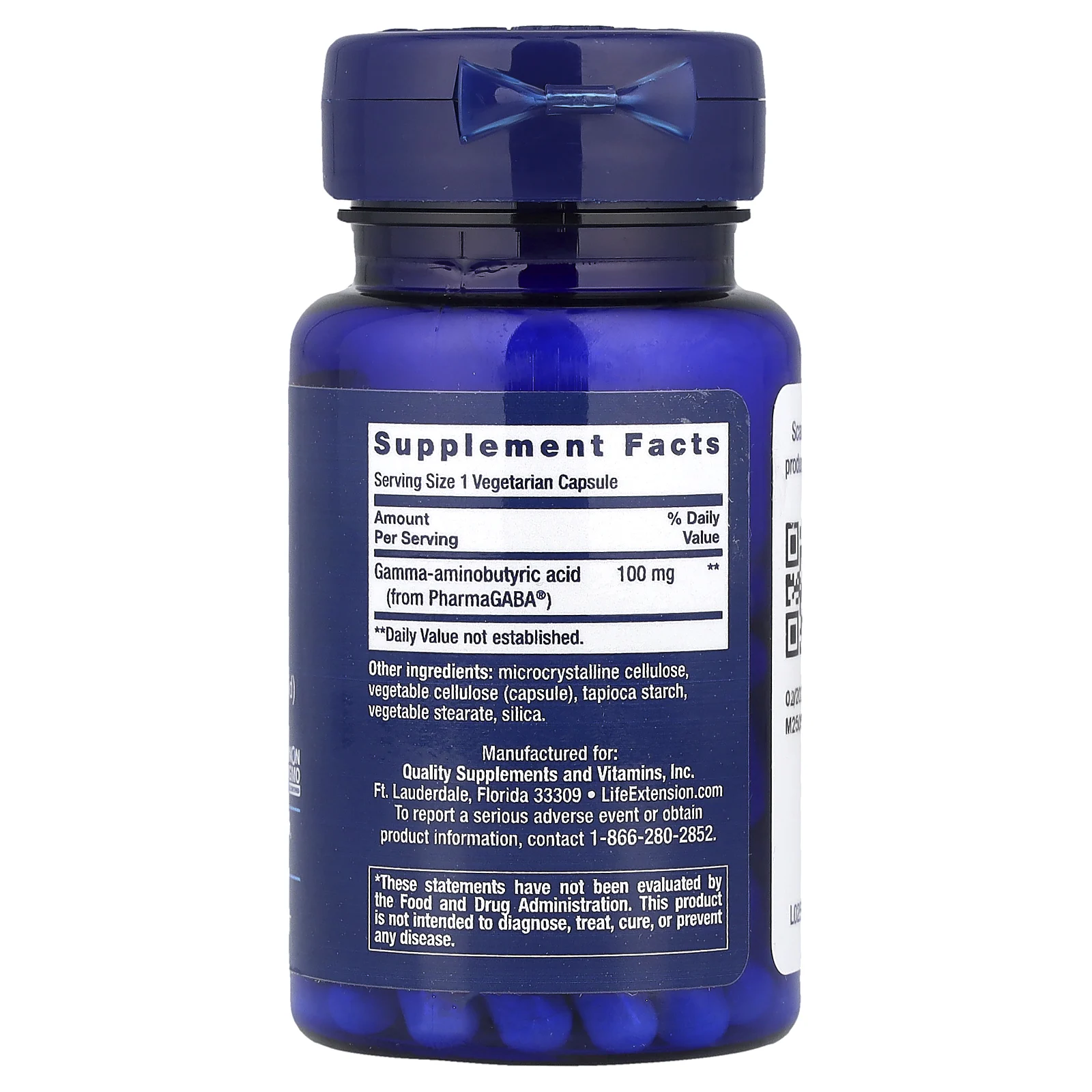 Life Extension, ГАМК, 60 вегетарианских капсул