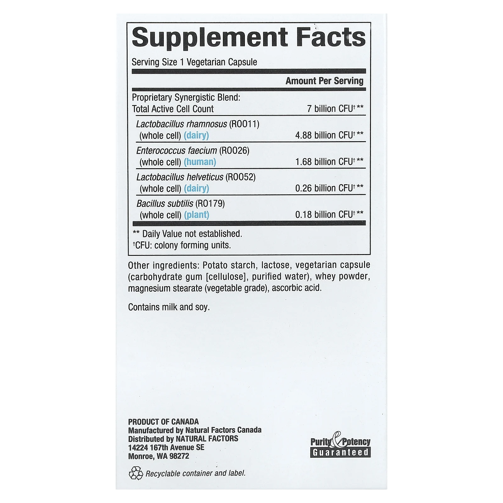 Natural Factors, ReliefBiotic IB, 7 миллиардов, 30 вегетарианских капсул