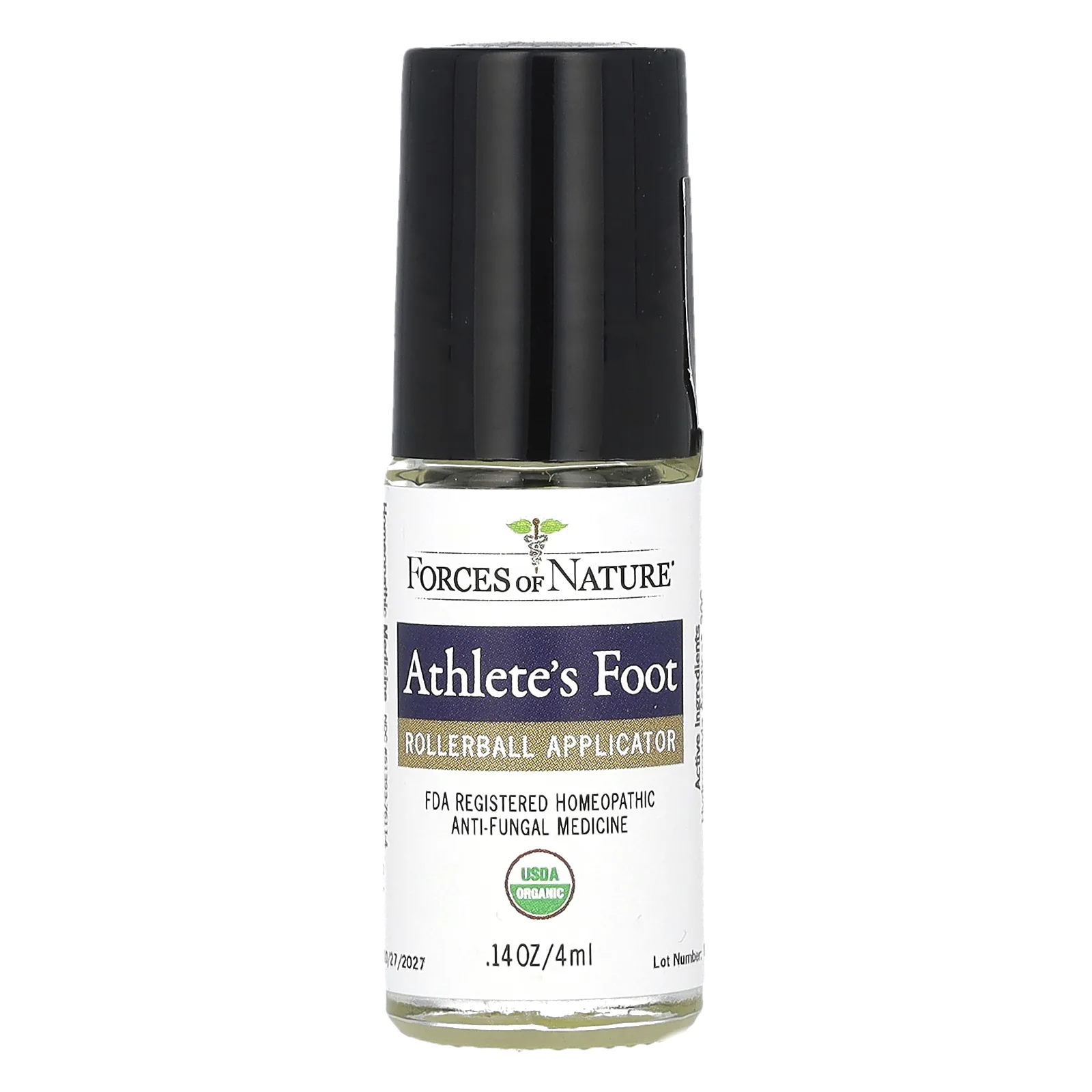 Forces of Nature, Atlete's Foot, органическое растительное средство для ног, 4 мл (0,14 жидк. унции)