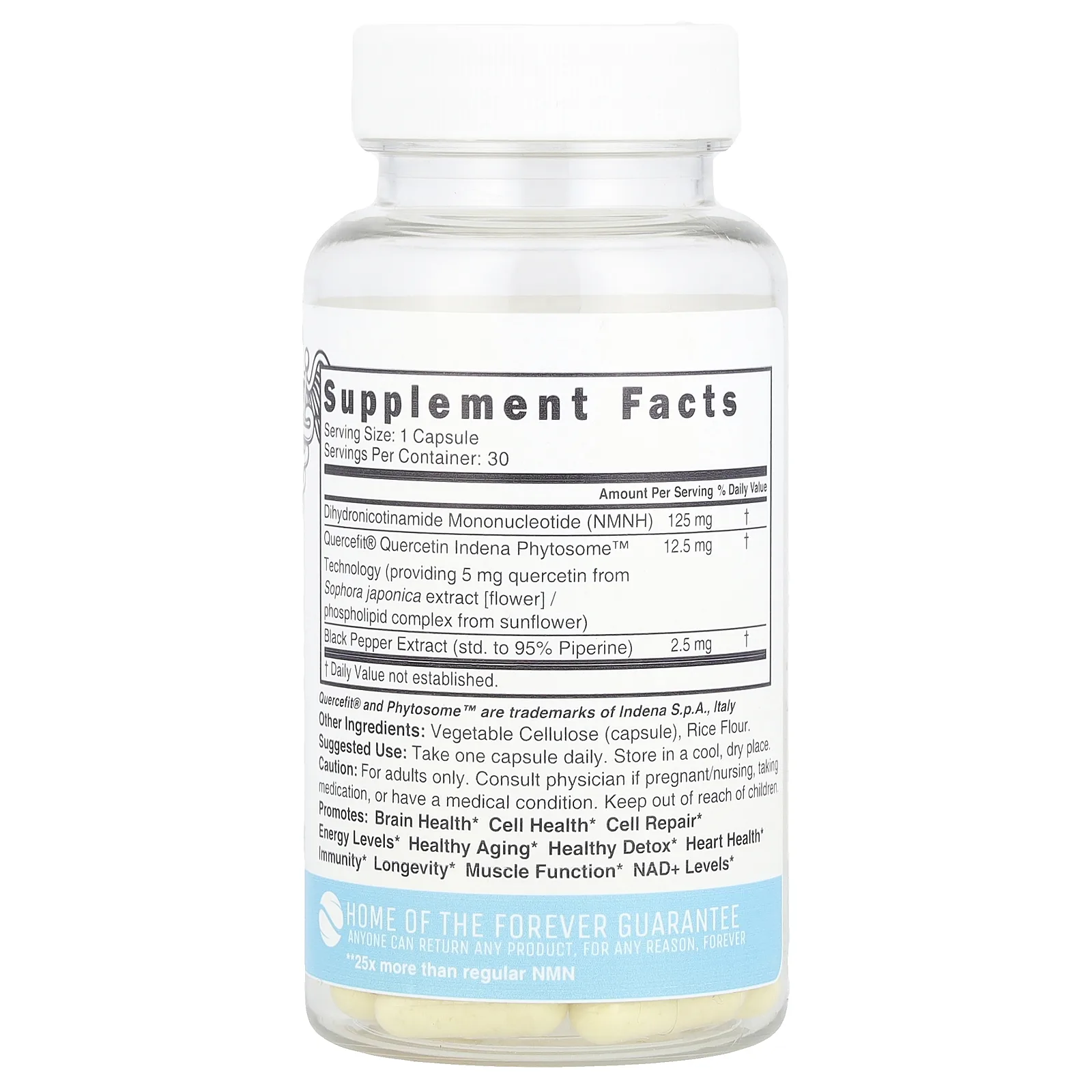 Nutri, NMNH, повышенная сила действия, 125 мг, 30 веганских капсул