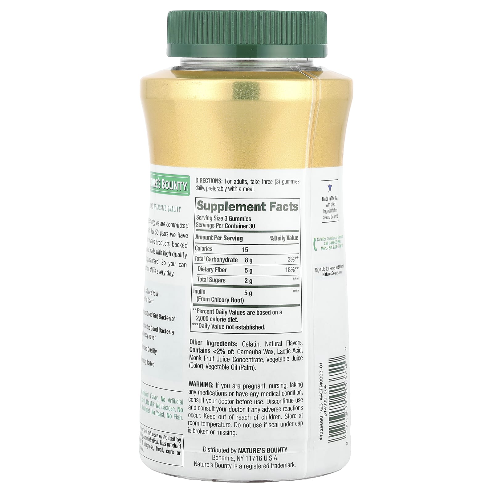 Nature's Bounty, Жевательные мармеладки с клетчаткой, клубника и малина, 90 жевательных таблеток