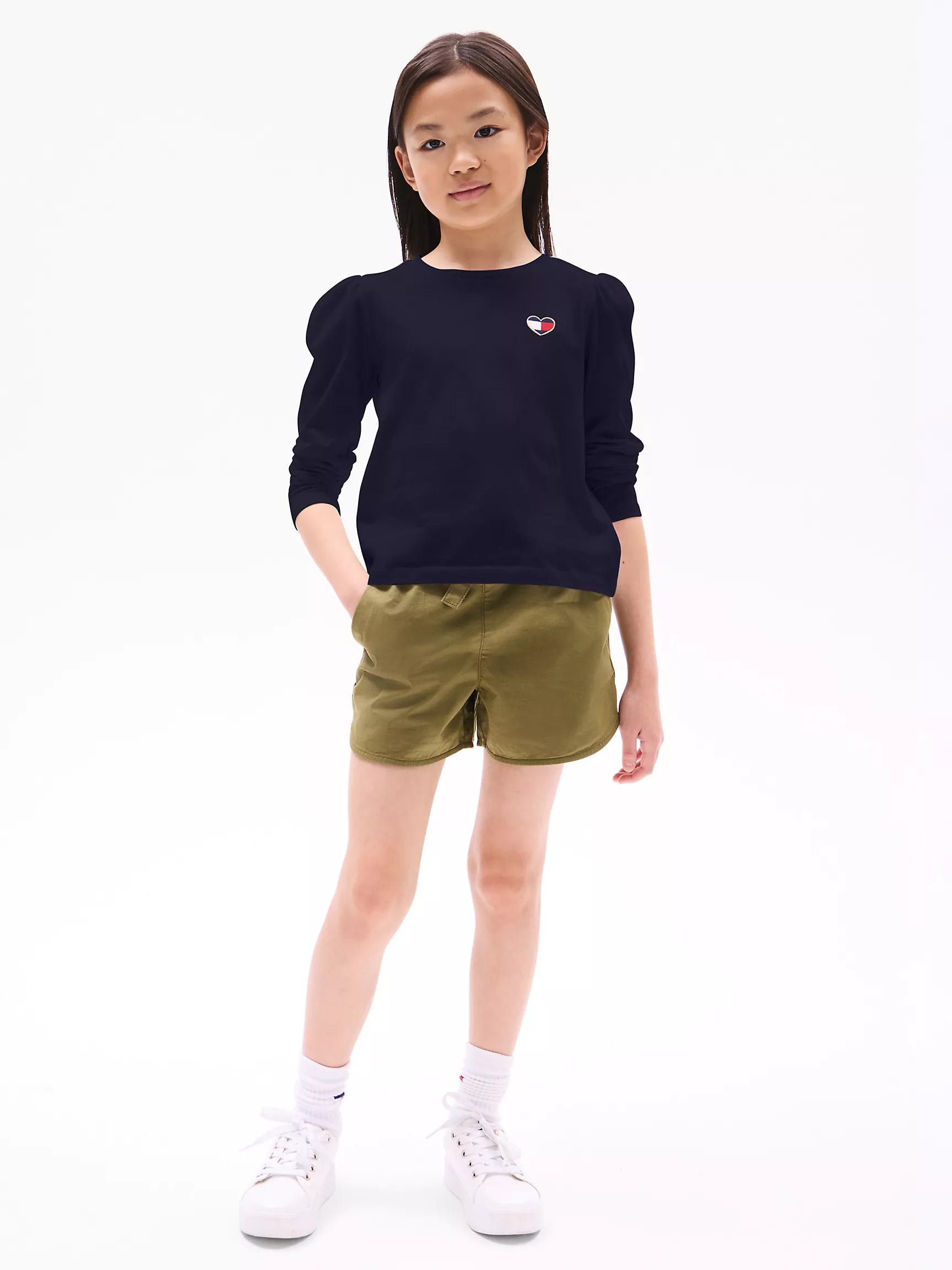 Футболка для девочек Tommy Hilfiger, Детская футболка с объемными плечами