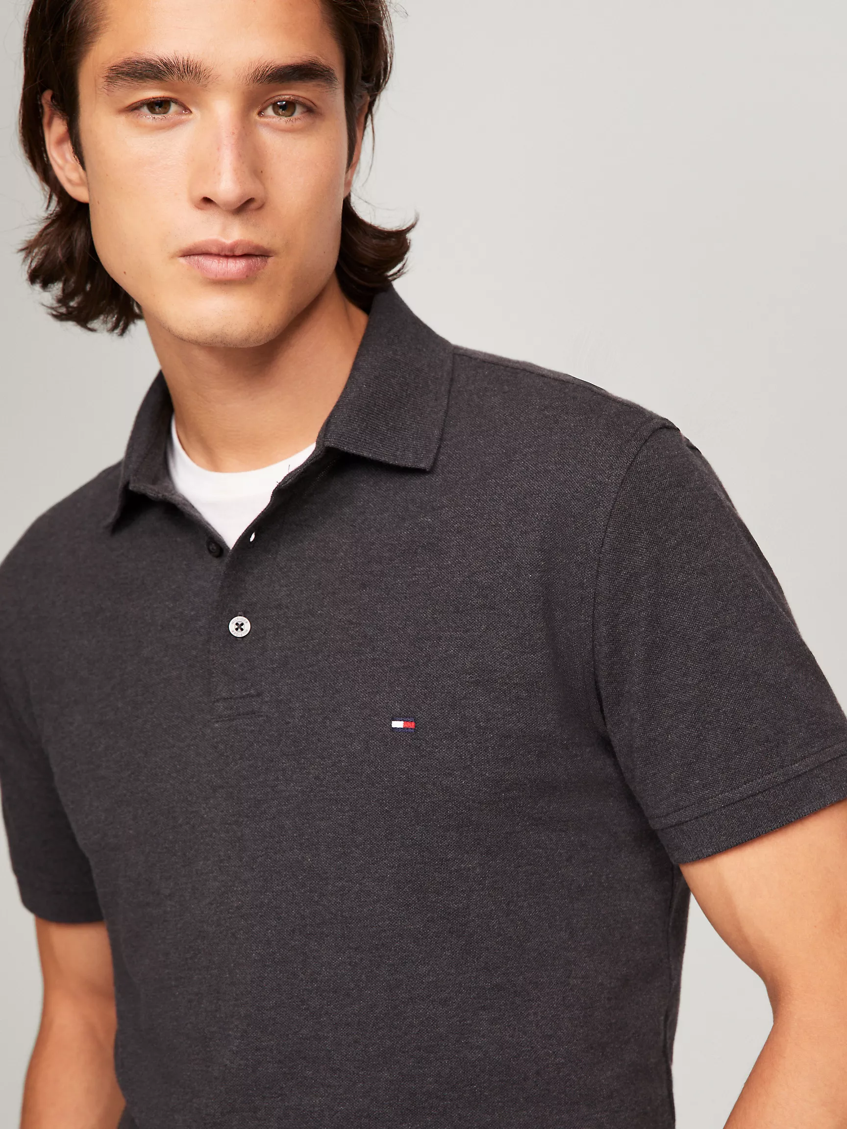 Мужское поло Tommy Hilfiger, Приталенное эластичное поло из пике