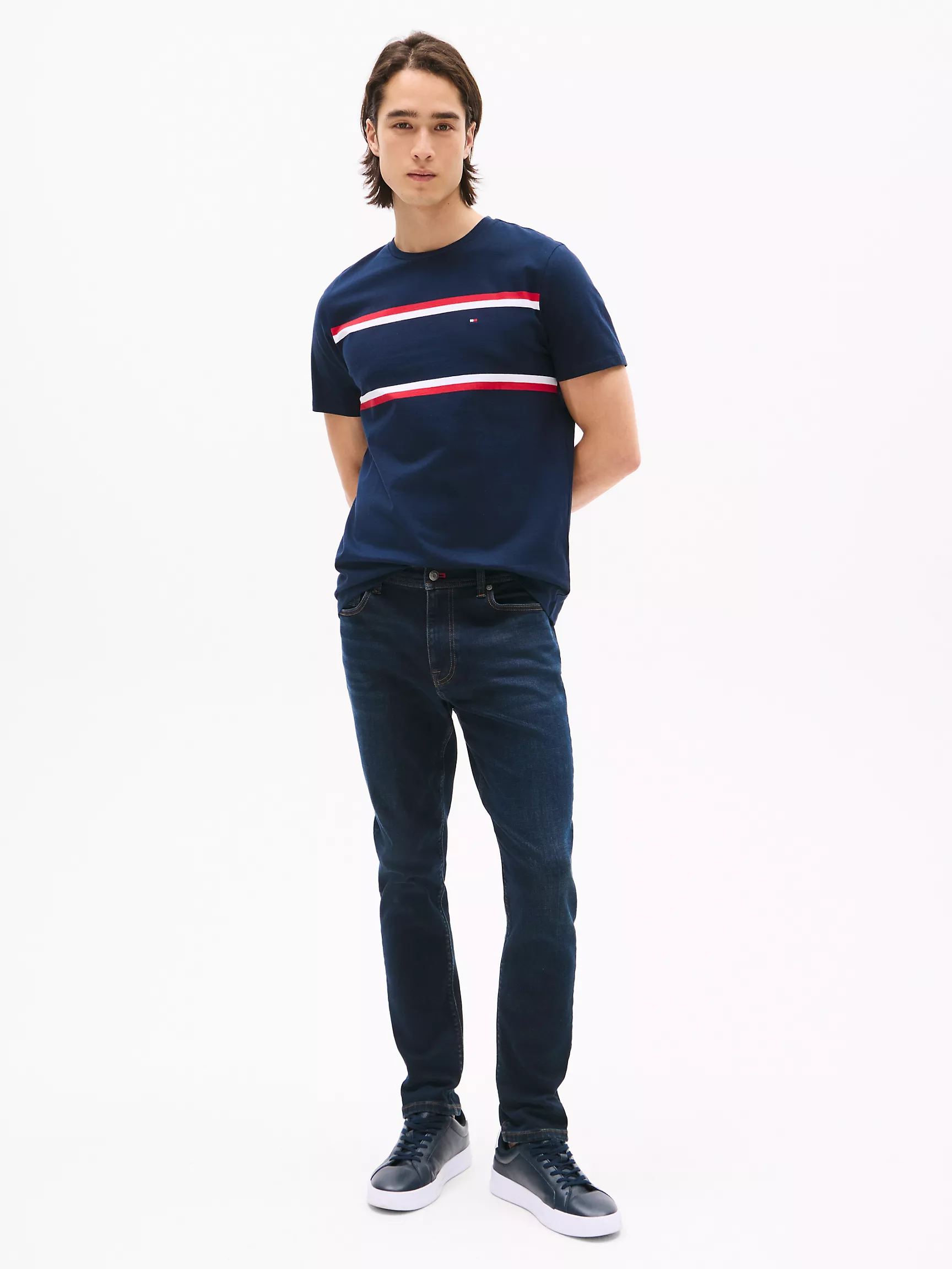 Мужская футболка Tommy Hilfiger, Футболка с полосатым блоковым узором