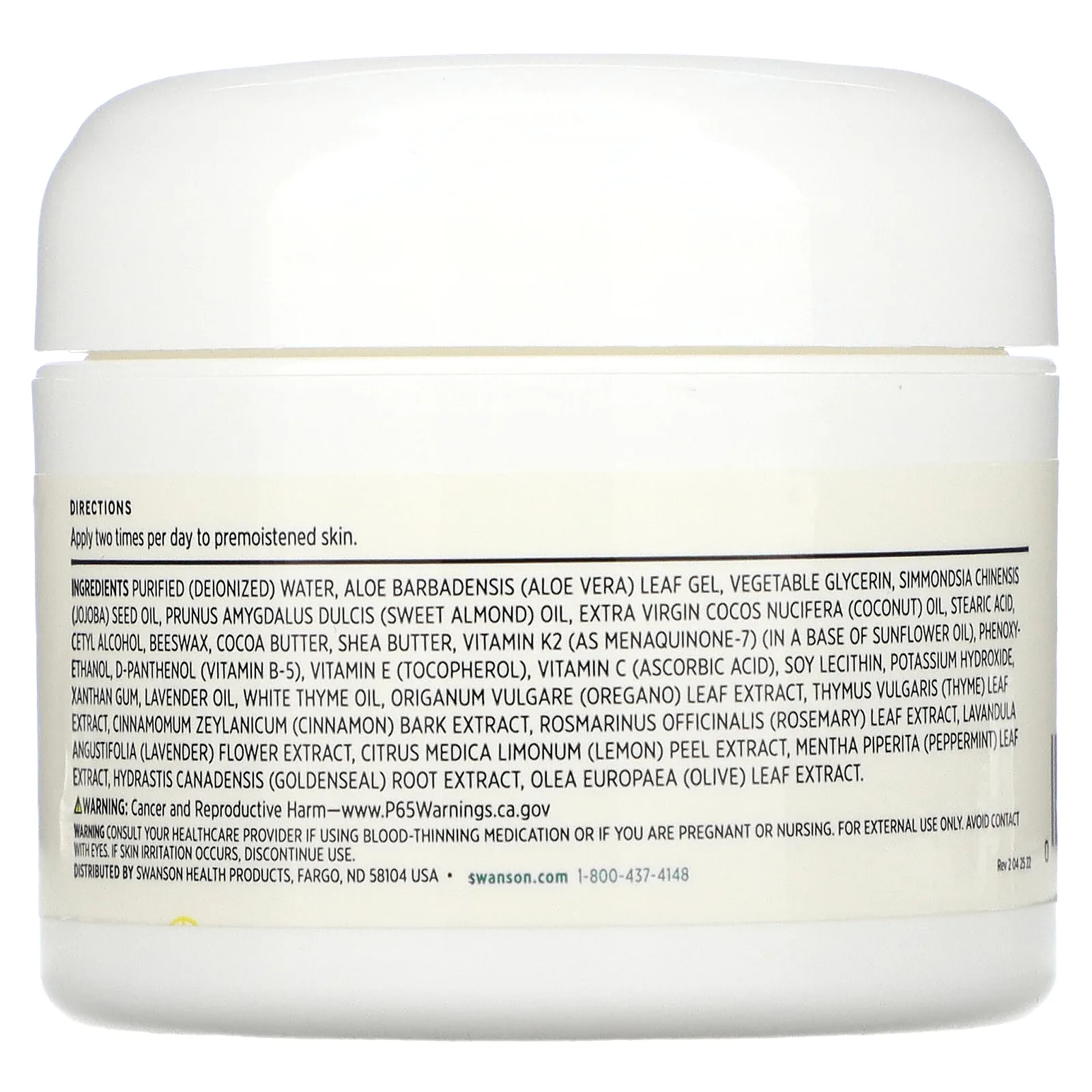 Swanson, Крем с витамином К с менахиноном-7, 59 мл (2 жидк. Унции)