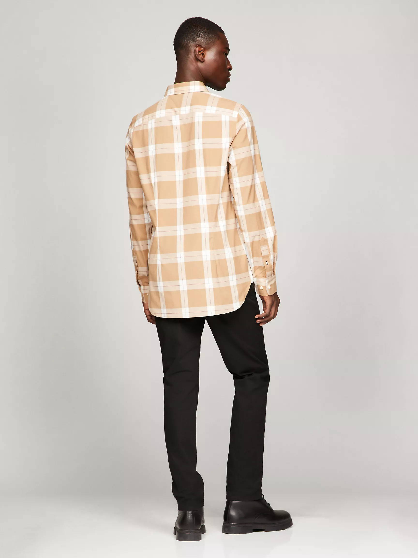 Мужская рубашка Tommy Hilfiger, Приталенная клетчатая рубашка из поплина